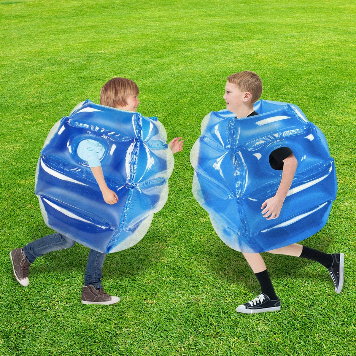 SUNSHINEMALL 1PC Sumo Balls, Inflatable Body Sumo Balls Bopper Toys, for Kids Yard Human Bubble Ball Hamster Ball(26inch Blue 1PC)