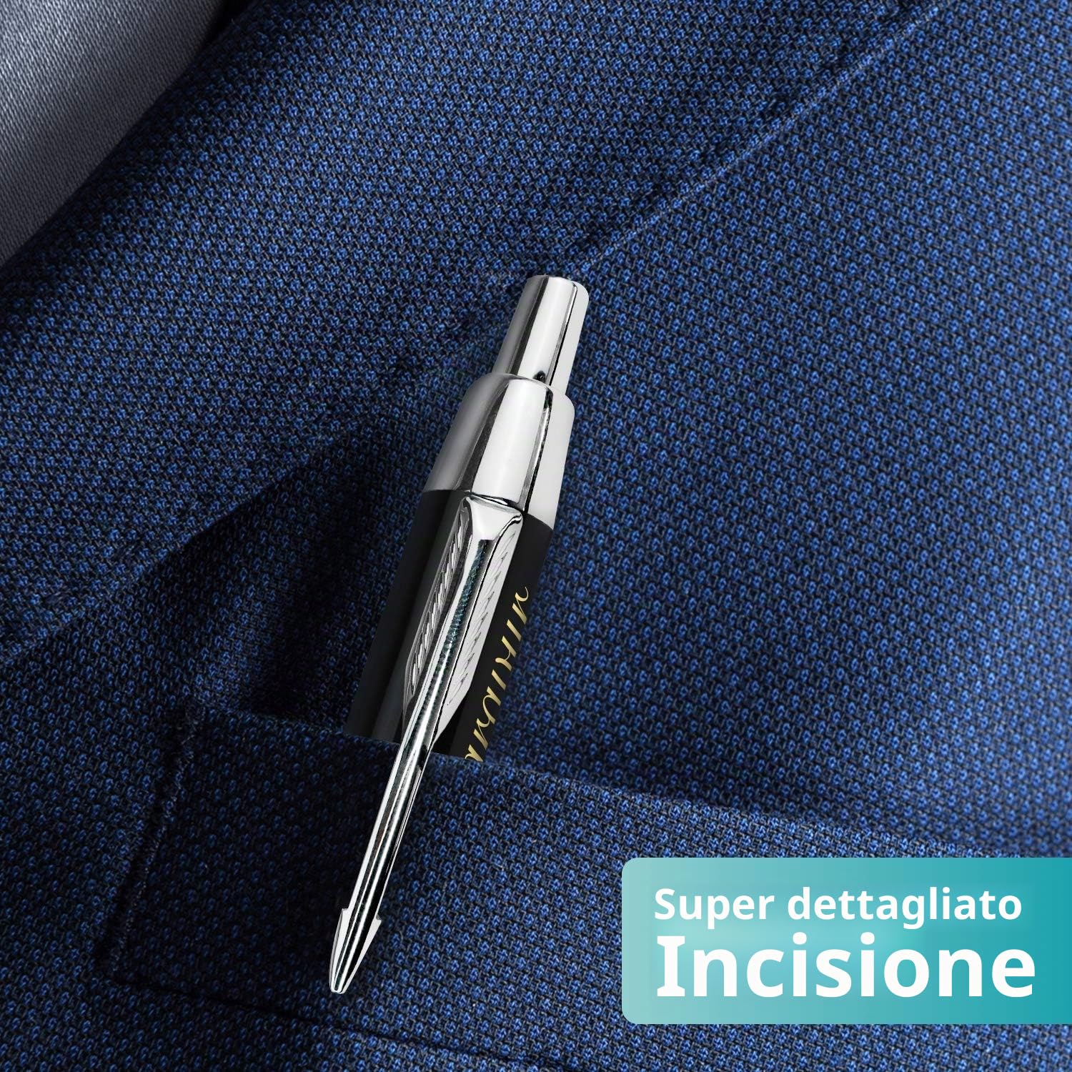 polar-effekt Parker IM - Penna a sfera con incisione, colore nero - cartuccia grande blu con custodia regalo – Idea regalo per compleanno
