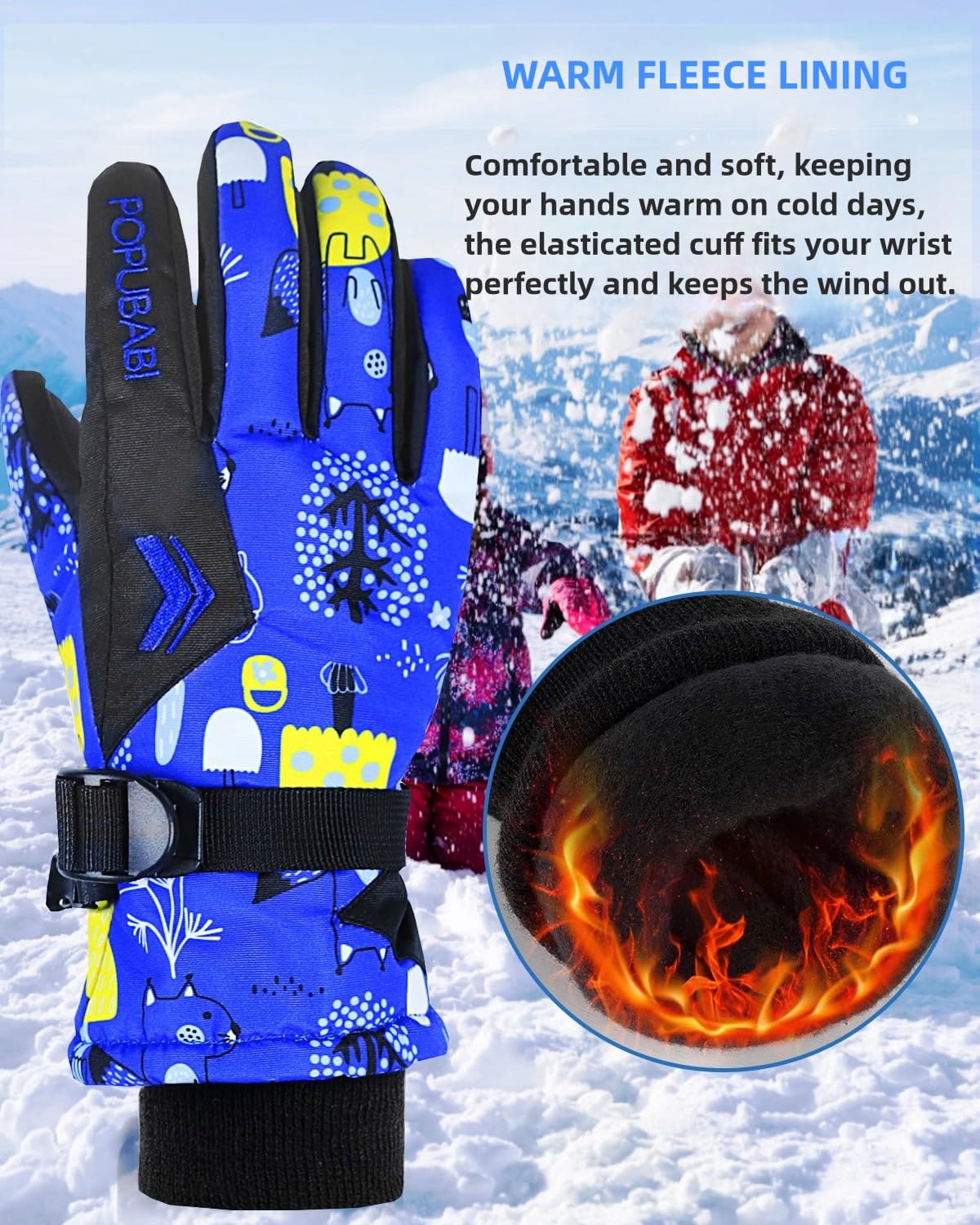 Guantes de Esquí para Niños y Niñas, Impermeables y a Prueba de Viento, Cálidos para Snowboard, Ciclismo y Deportes de Invierno