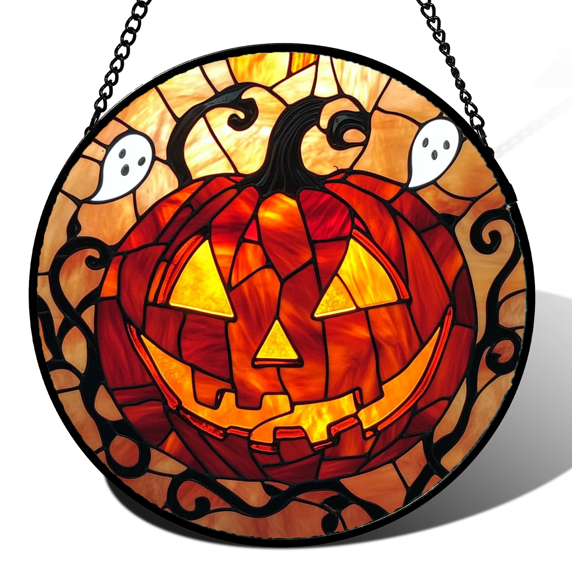 Amazon.com : AMDERVEN Stained Glass Window Hanging - Halloween