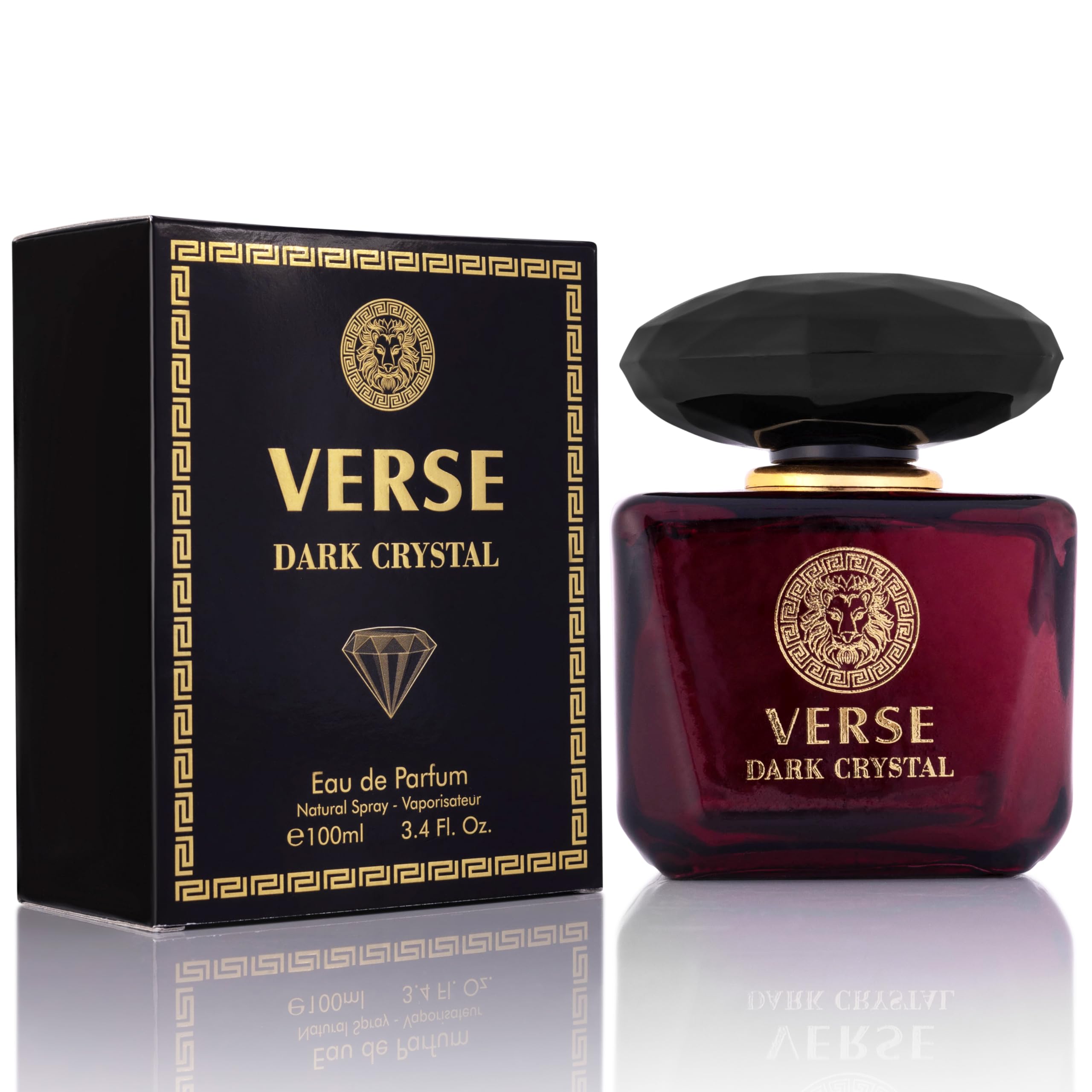 Verse Dark Crystal for Women 3.4fl Oz - Top Notes of Spicy Ginger & Cardamom with Pepper - Floral Tones of Orange Blossom & Creamy Coconut - Oriental Aroma with Warm & Musk - Elegant 100ml Bottle
