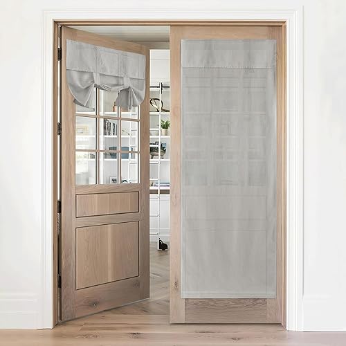 RYB HOME Cortinas de puerta para ventana de puerta, cortinas de puerta francesa para privacidad, fácil de instalar, cortina Tricia para puerta