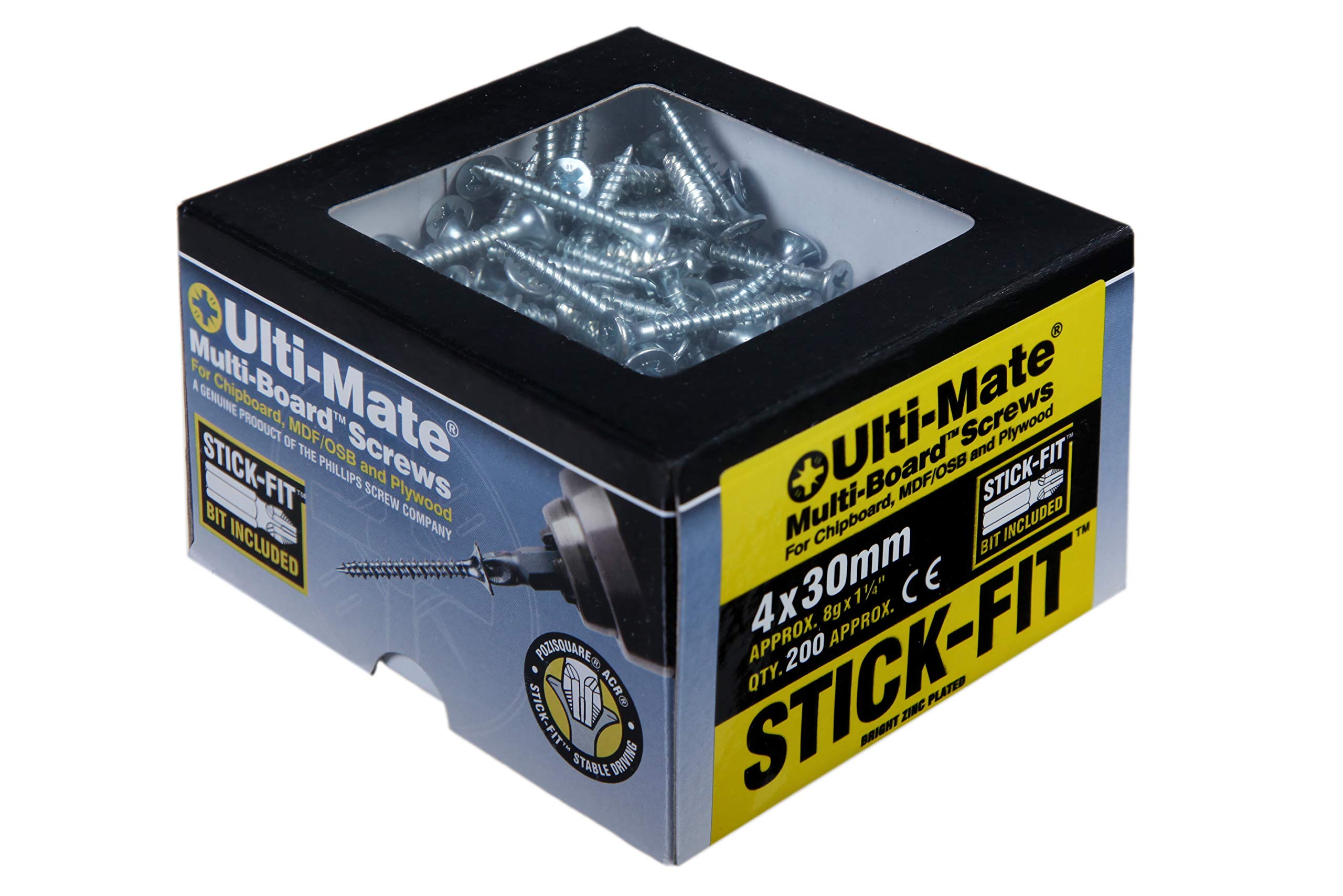 Ulti-MateMB40030 Multi Board - 4.0 x 30mm - Box of 200, Light Zinc (Silver)