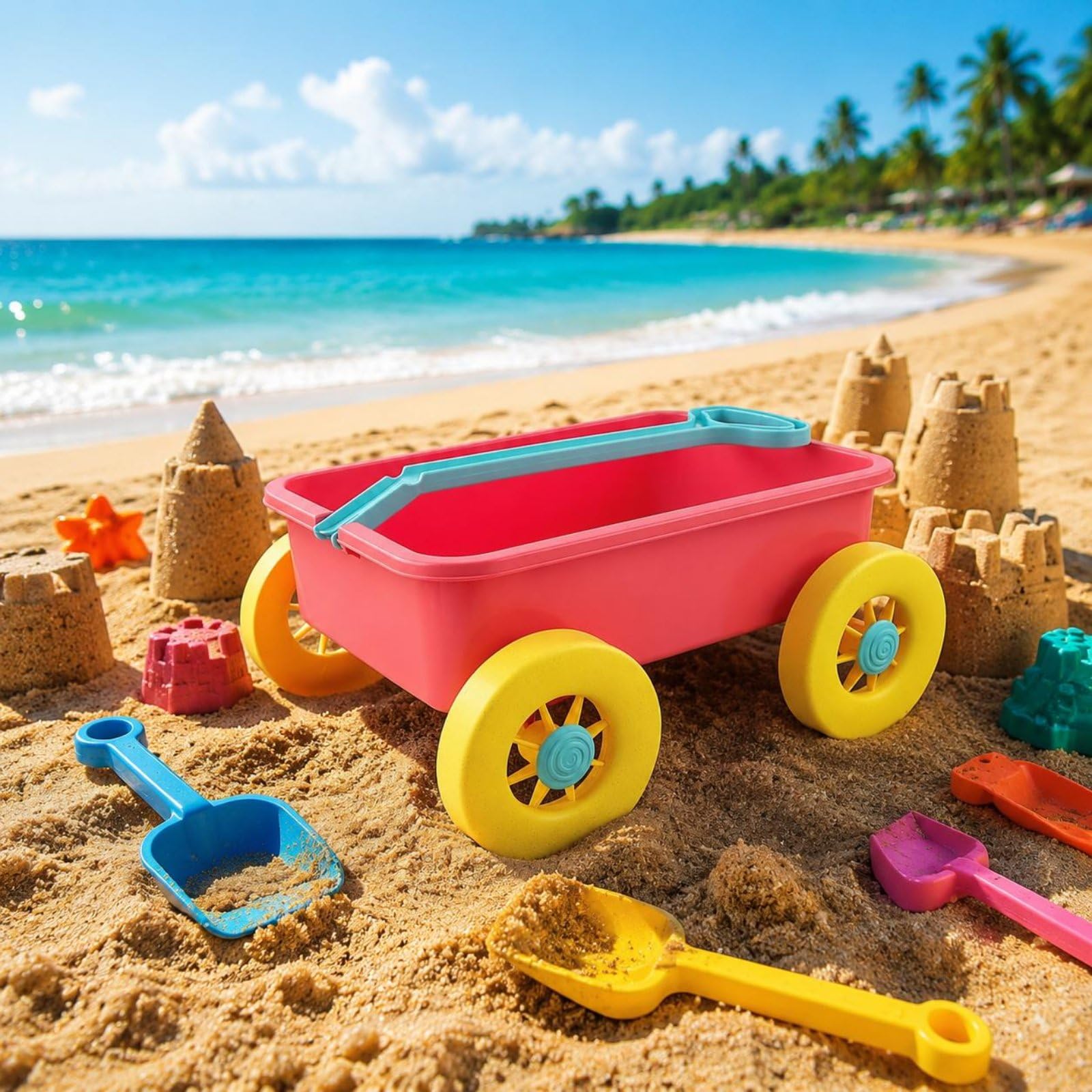 Carrello Trainabile Sabbia Leggero Carrello Sabbia Resistente Divertimento Bambini per Parco