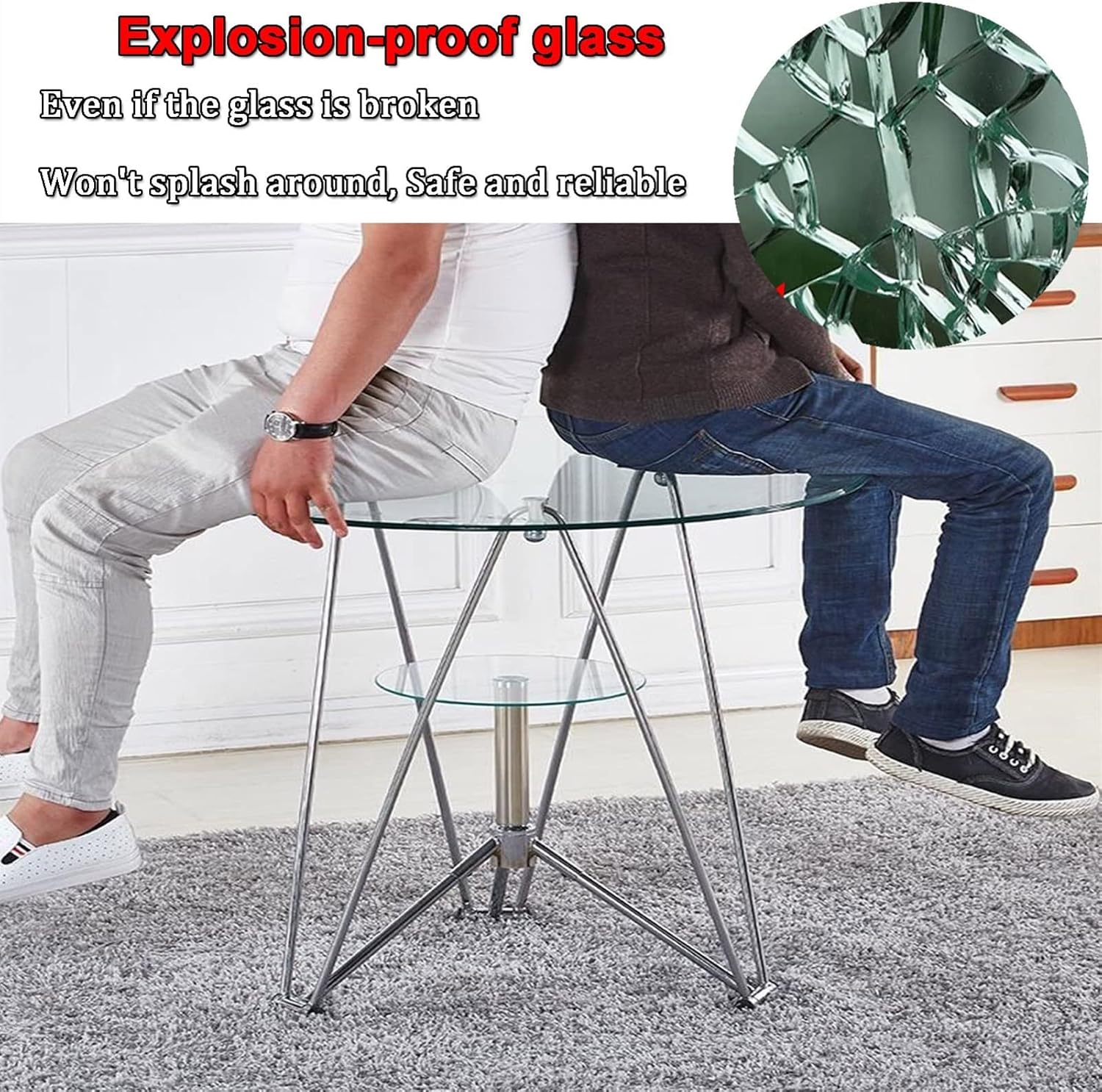 Round Patio Glass Table Top, 1/3 Inch Thick Tempered Glass, Furniture Replacement Parts, High Load-Bearing Clear Plate Glass, Ø 16in•20in•24in•28in•32in, Easy to Install