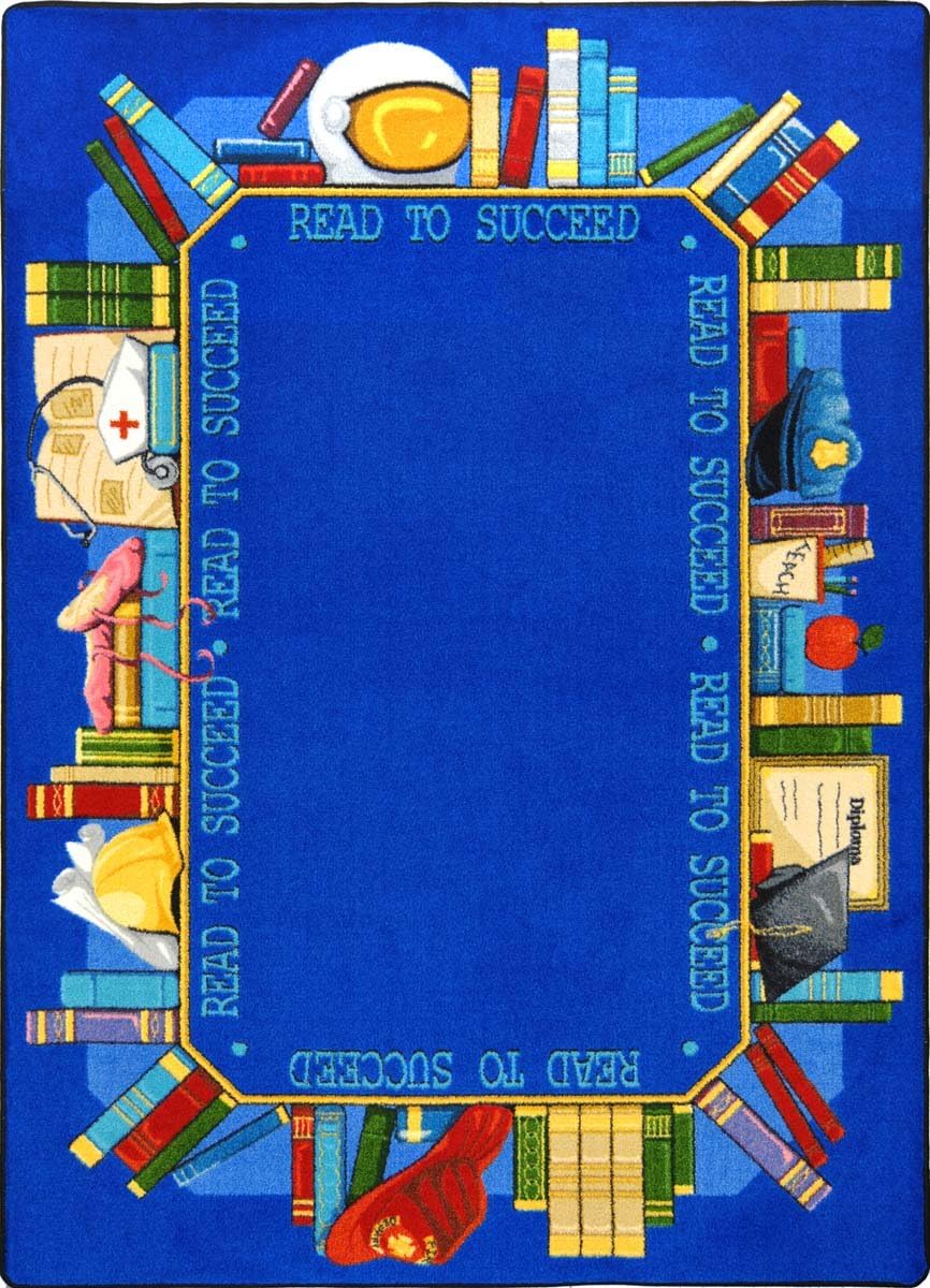 Joy Carpets 1438D Read to Succeed 7 ft.8 in. x 10 ft.9 in. 100 Pct. STAINMASTER Nylon Machine Tufted- Cut Pile Educational Rug