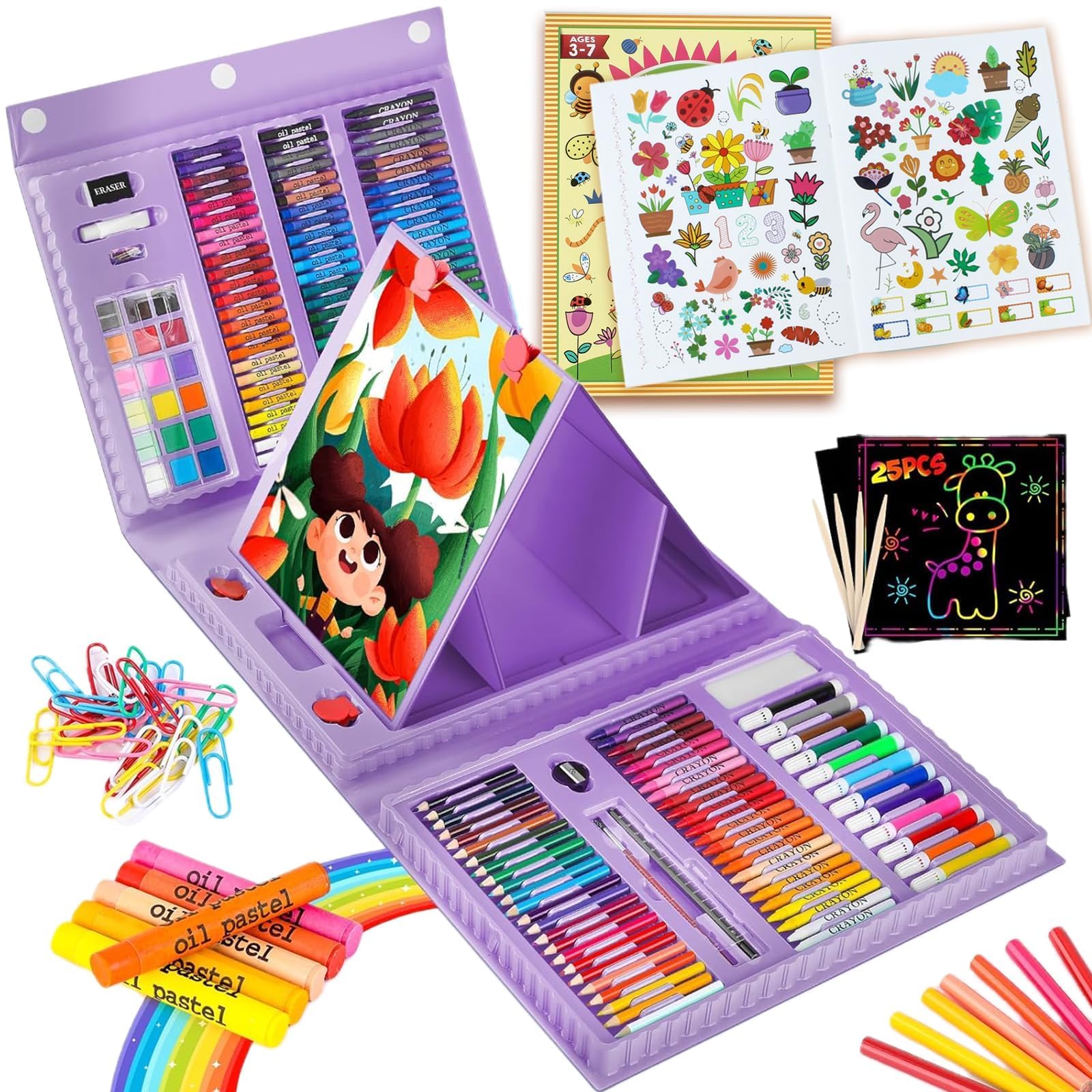 Amazon | Okiki お絵描きセット【新色追加】208ピース お絵かきセット