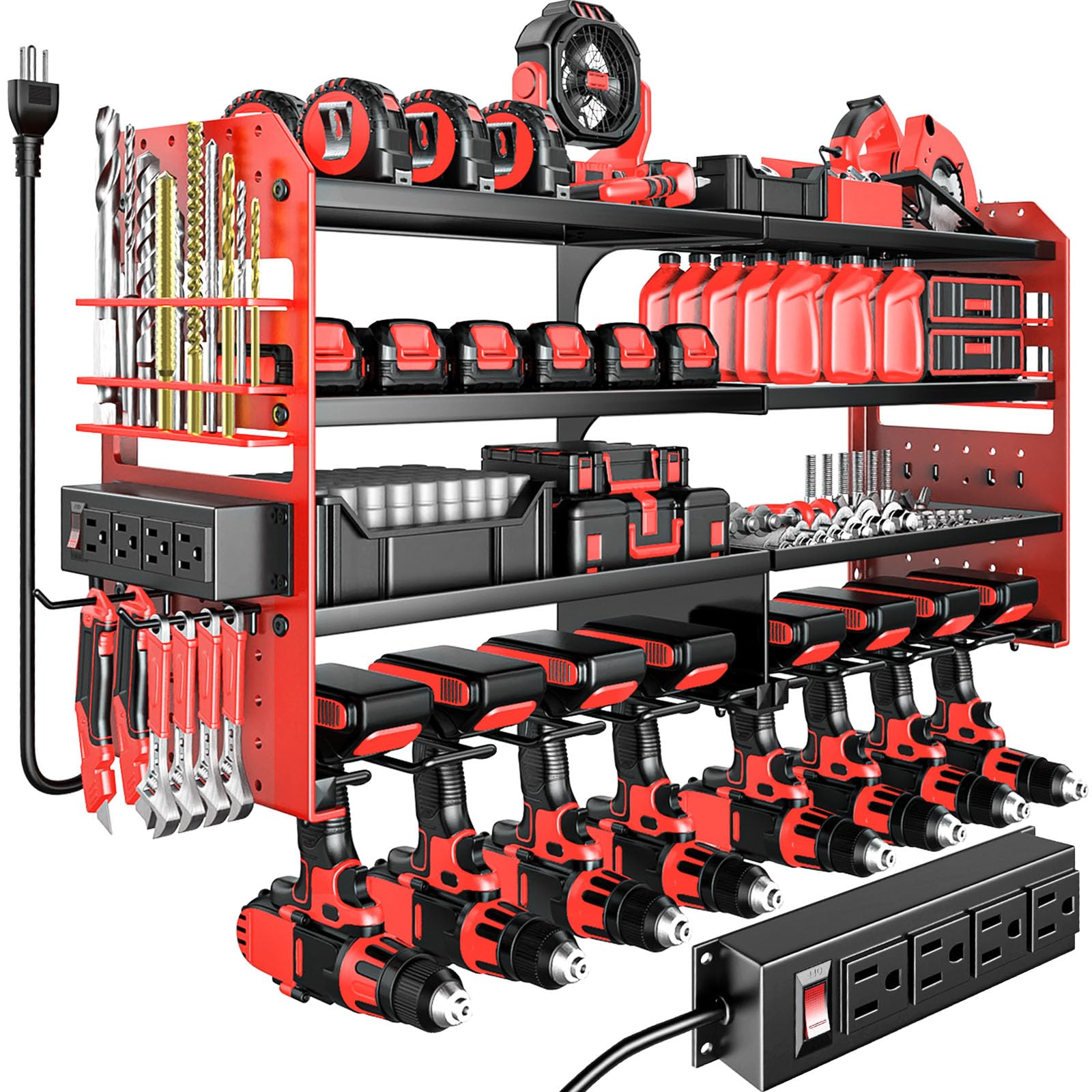Organiseur d'outils sans fil avec station de charge pour ranger le garage