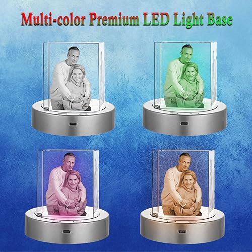 Miniatura 3 de Foto de cristal 3D personalizada, marco de foto de vidrio grabado con láser personalizado, gran regalo de aniversario, cumpleaños, Navidad,