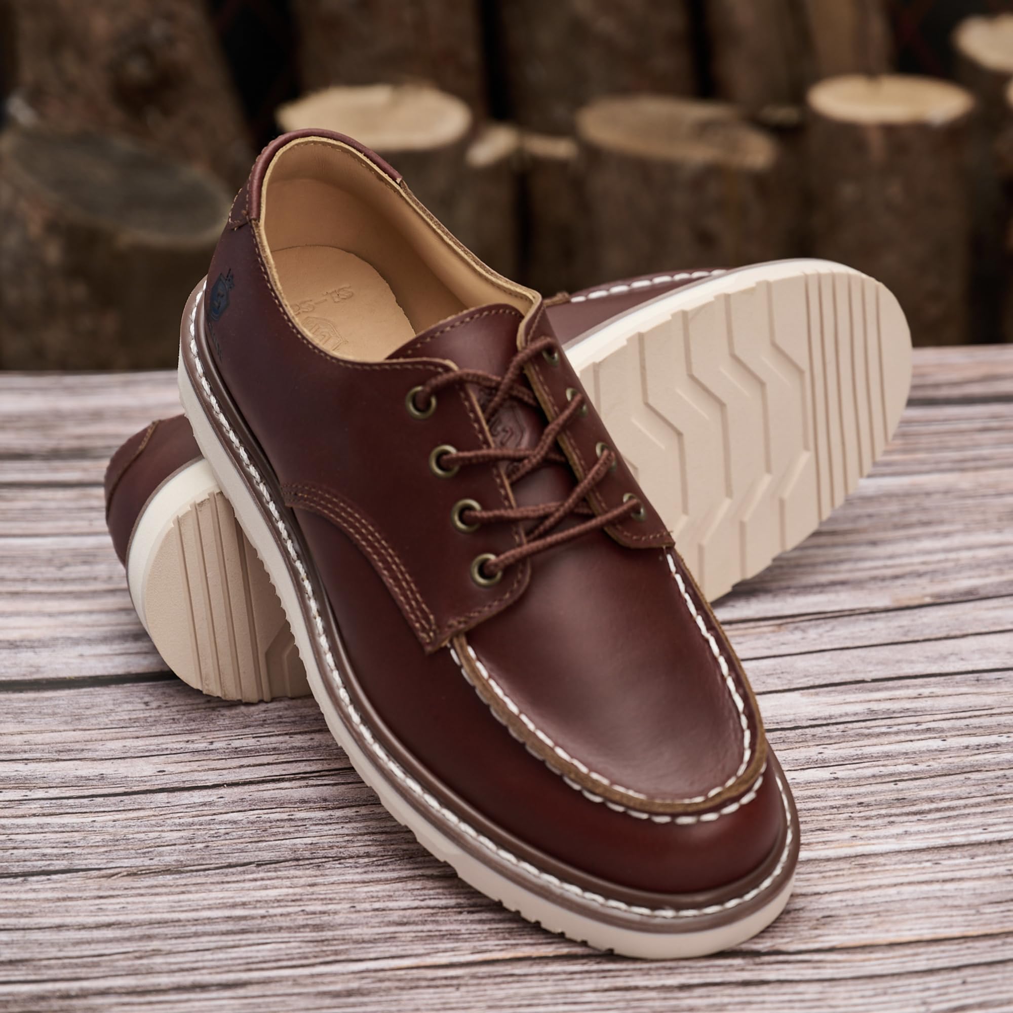 Chaussures en cuir de vache pour hommes, souples et élégantes, à bout moc, classiques et soudées Goodyear