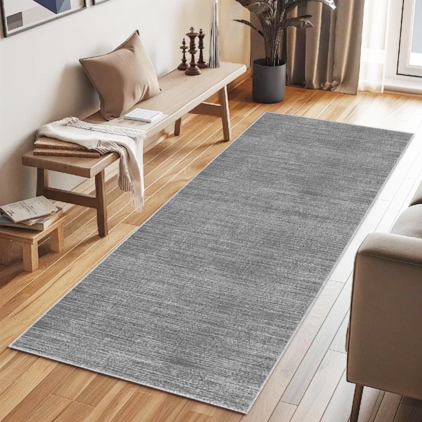 chodnik do korytarza, 100 x 430 cm, antypoślizgowy dywanik do korytarza, długi mata kuchenna, nadaje się do prania, dywan do korytarza, kuchni, z krótkim włosiem, dywanik nocny, dywanik wejściowy