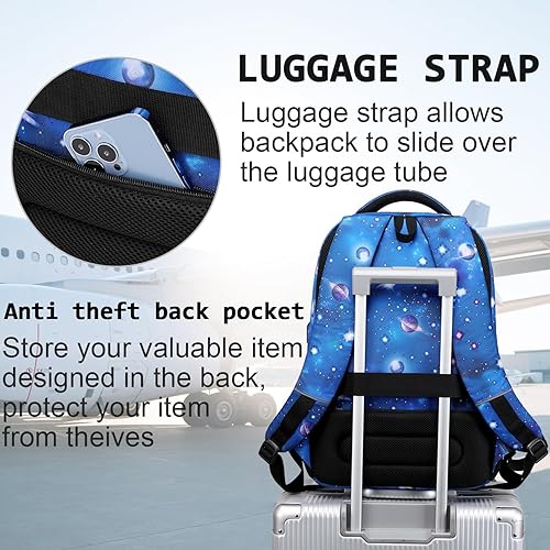 Miniatura 6 de Mochila para laptop, viajes de negocios, antirrobo, delgada y duradera, con puerto de carga USB, bolsa de computadora universitaria resistente al