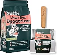 SprinkleSweep Litter Box Deodorizer + Speed Sifter - Non-Toxic Cat Litter Odor Eliminator, Safe for Kittens, Instant Urine & Waste Smell Control