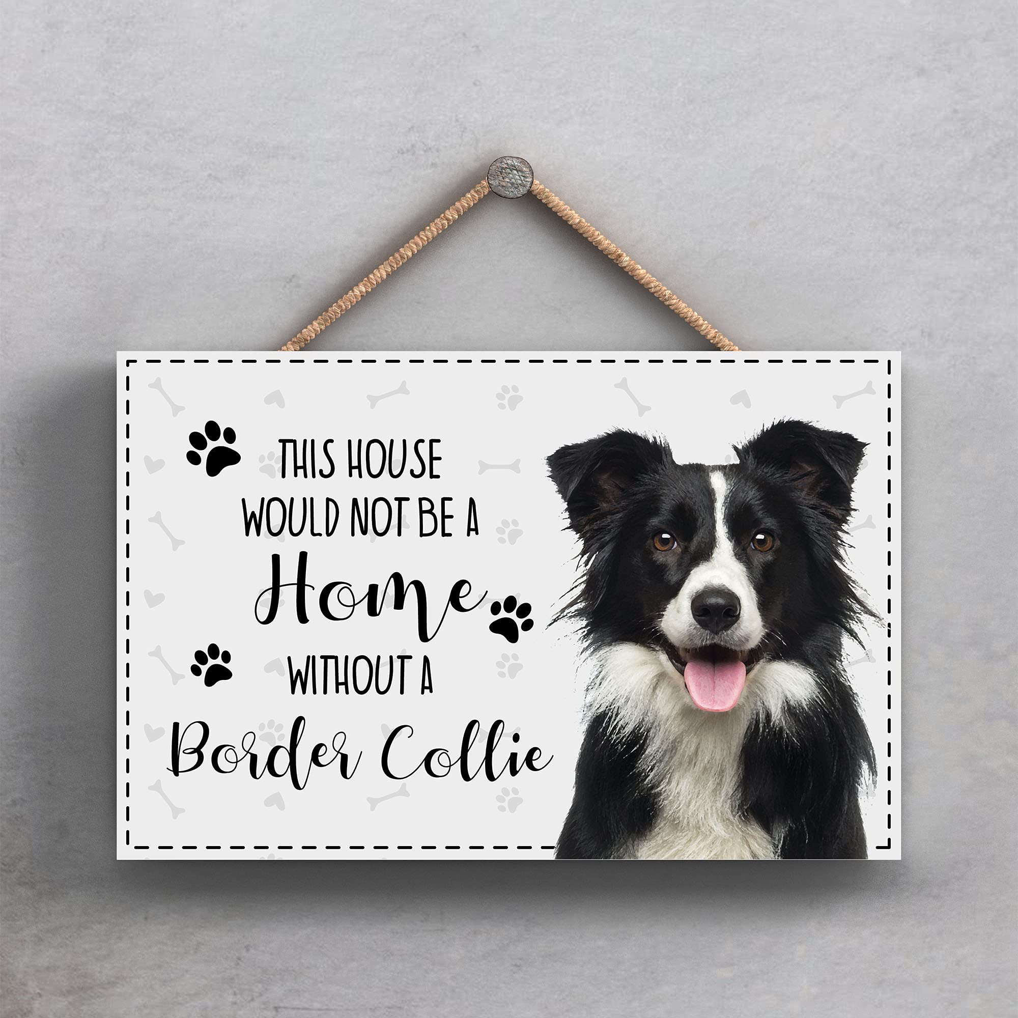 Pets & Paws - Rope Plaque Border Collie