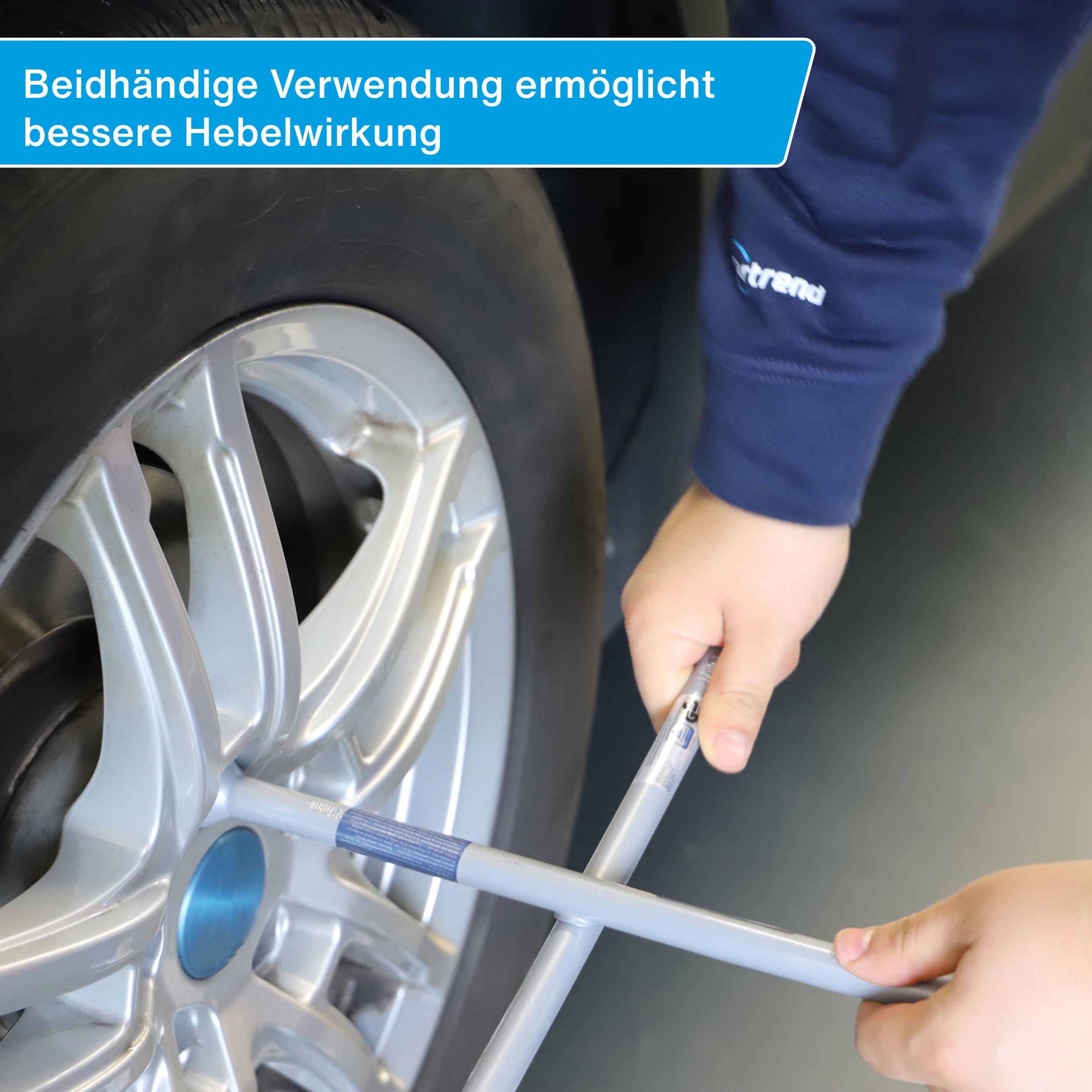 Cartrend 10870 - Chiave a Croce per Un Cambio Sicuro e Veloce degli Pneumatici, per Quasi Tutte Le Auto Comuni, Colore: Argento