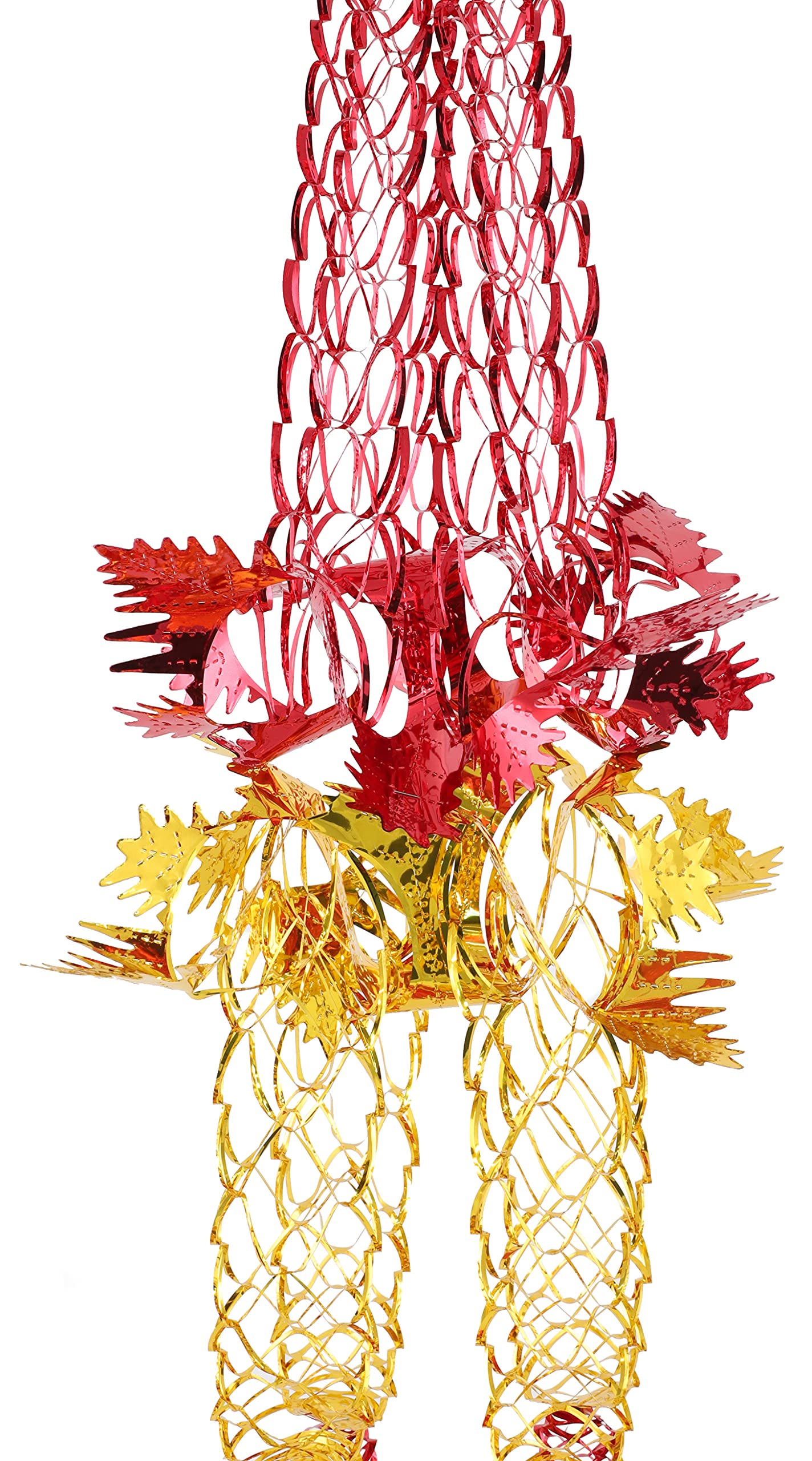 Christmas Concepts® 9ft x 1ft Large Square Foil Garland Festive Hanging Decoration - Christmas Trimming (Red & Gold) - Image 4