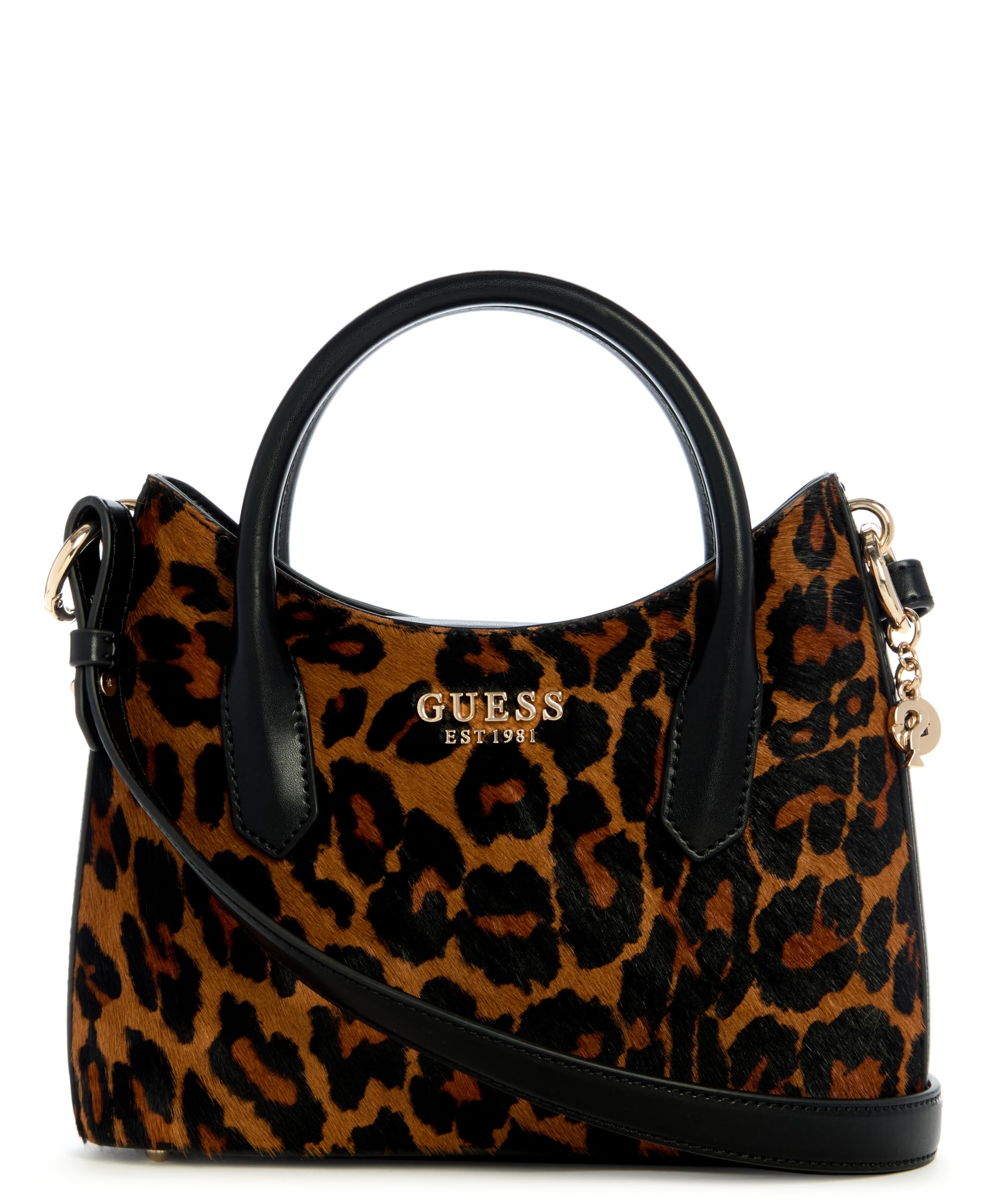 GUESS borsetta borsa a tracolla Domitilla Mini Satchel Bag Leopard marrone