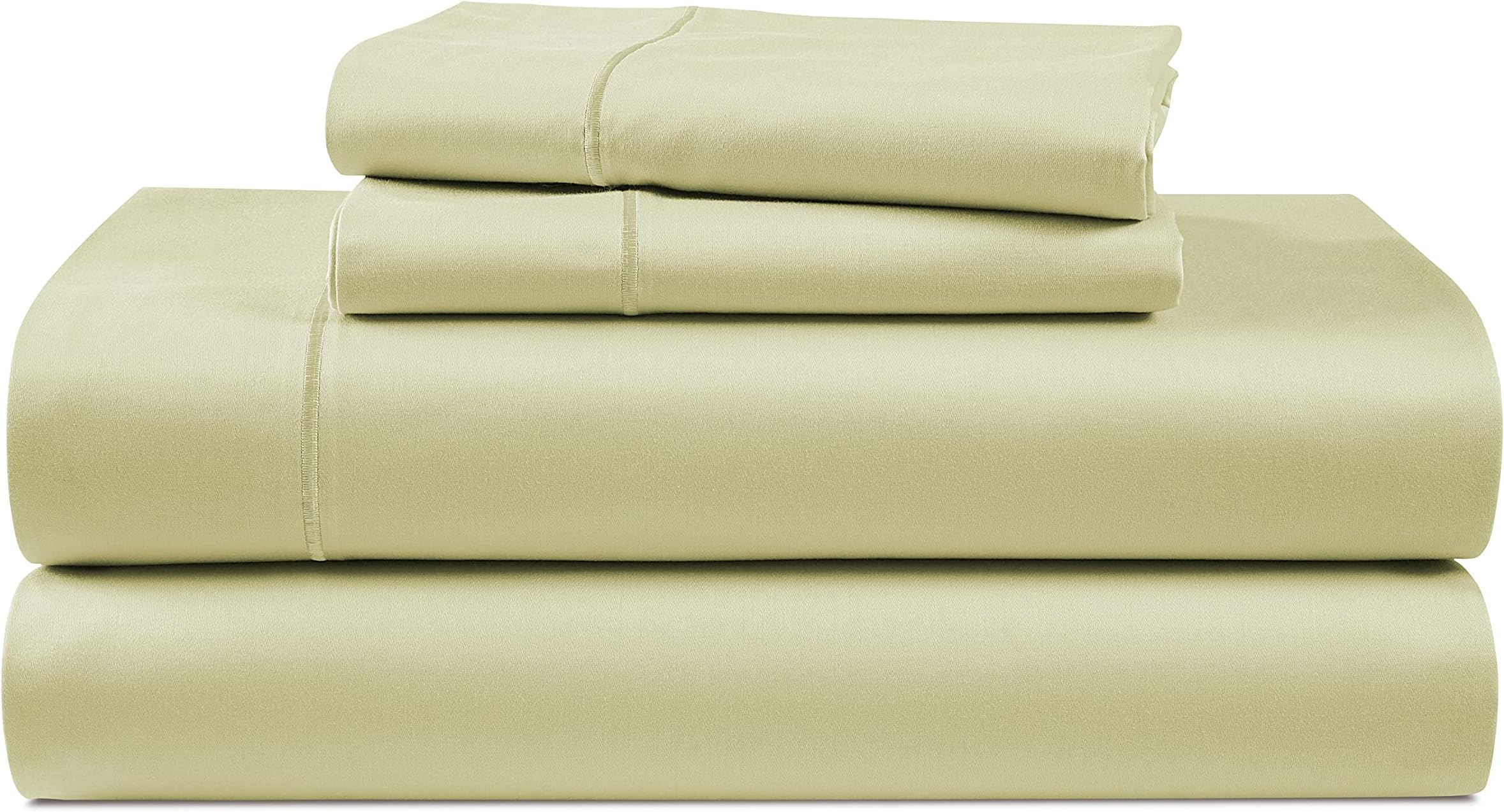 Luxury 100% Egyptian Cotton Bed Sheets - 1000 Thread Count 4-Piece Sea Foam Queen Sheets Set, Long Staple Cotton Bedding Sheets, Sateen Weave, Hotel Sheets, 16" Deep Pocket (Fits Upto 17" Mattress)