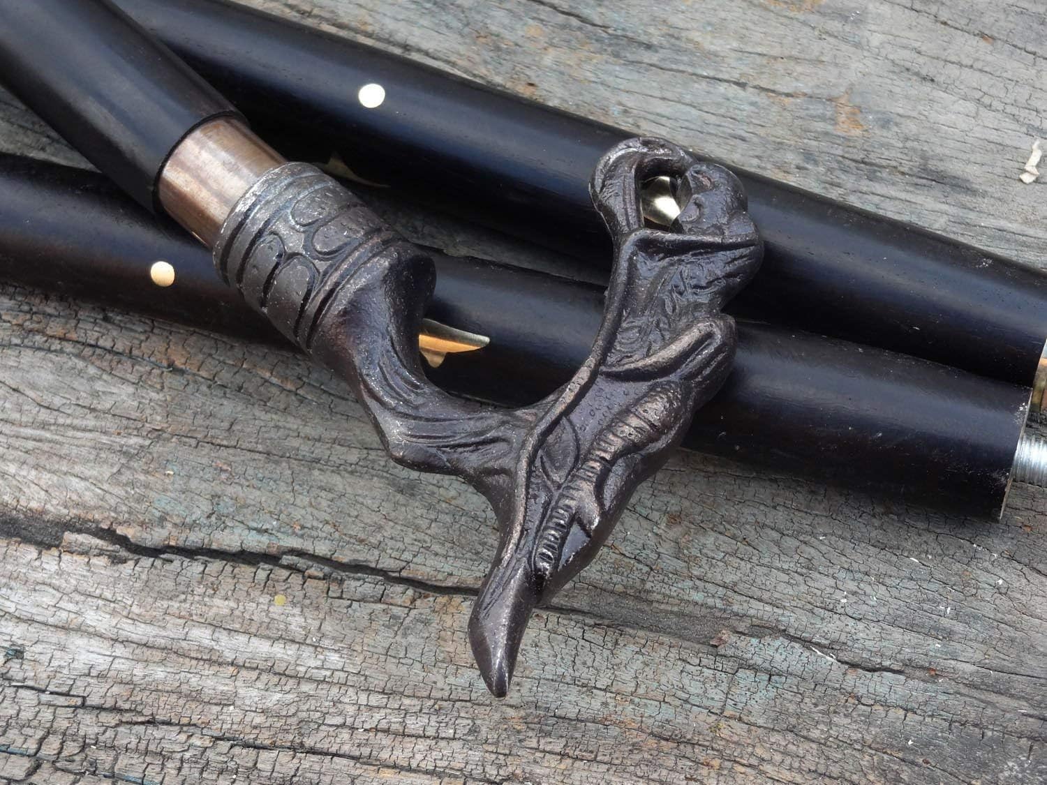 Bastone da passeggio in legno con manico a forma di drago vittoriano, stile vintage vintage, bastone da passeggio per gentiluomo, bastone da passeggio natalizio.