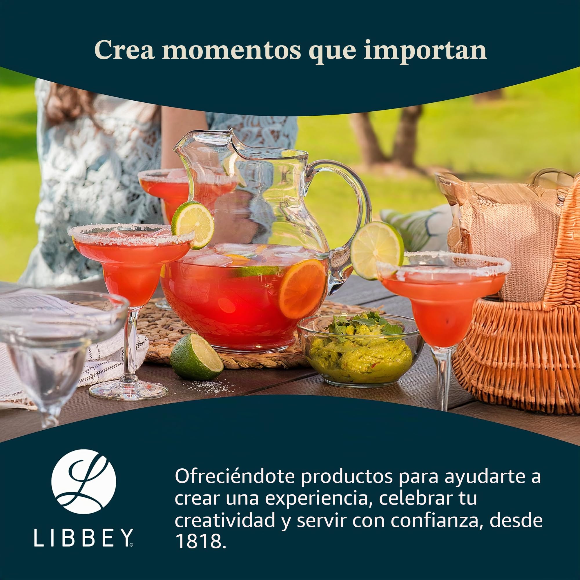 Libbey Acapulco - Juego de 4 vasos de cristal, vidrio, Juego de 2 jarras (89.5 oz), 89.5 oz