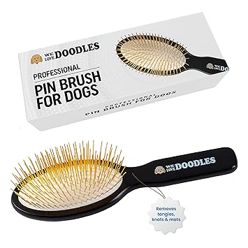 We Love Doodles Pin Brush for Dogs, Pet Grooming Detangler