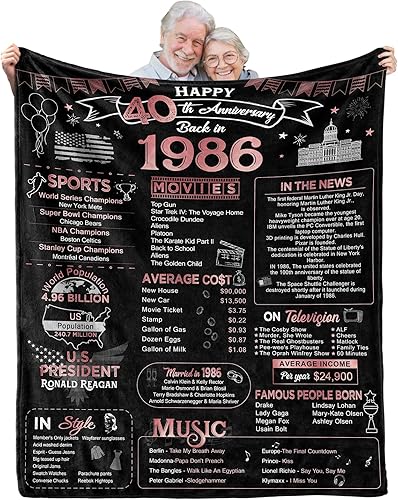 40th Anniversary Blanket Gifts Gift for 40th Wedding Anniver - 40th Anniversary Gifts For Wife
