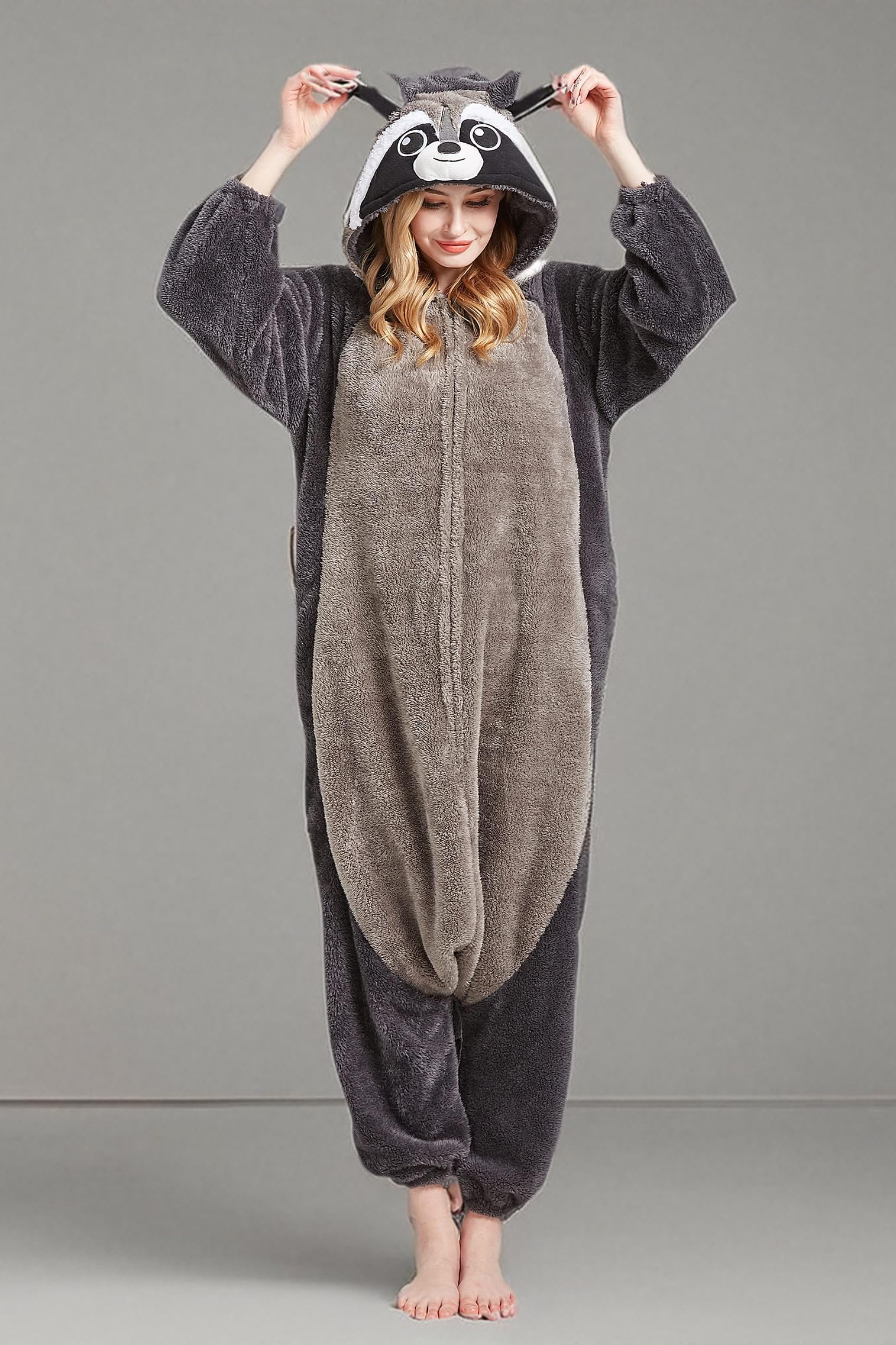 Mono de Animal Adulto,Pijama de Halloween para Disfraz de Cosplay de Animales para Hombres y Mujeres, Ropa de Dormir Unisex de Una Pieza para el Hogar