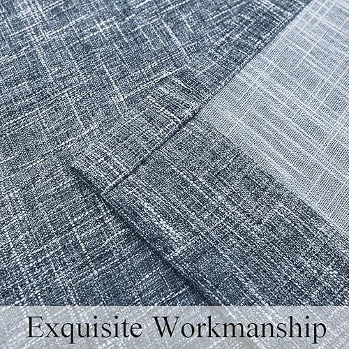 Miniatura 6 de Cortina de Puerta de Ventana Ombré de 100" Extra Ancha con Filtrado de Luz, Estampado Degradado en Tela Mezcla de Rayón, Cortina de Tratamiento para