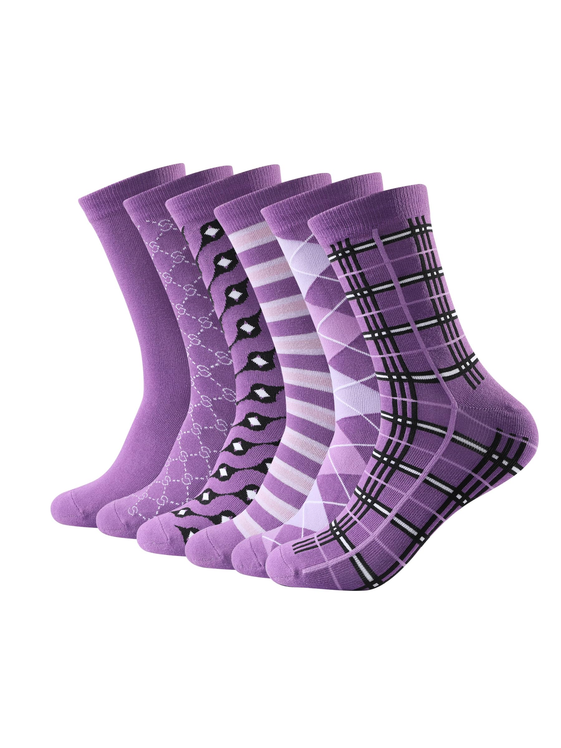Forony Mens Dress Socks 6 Pack Silver Anti Odor Combed Cotton Moisture Wicking Size 6-14