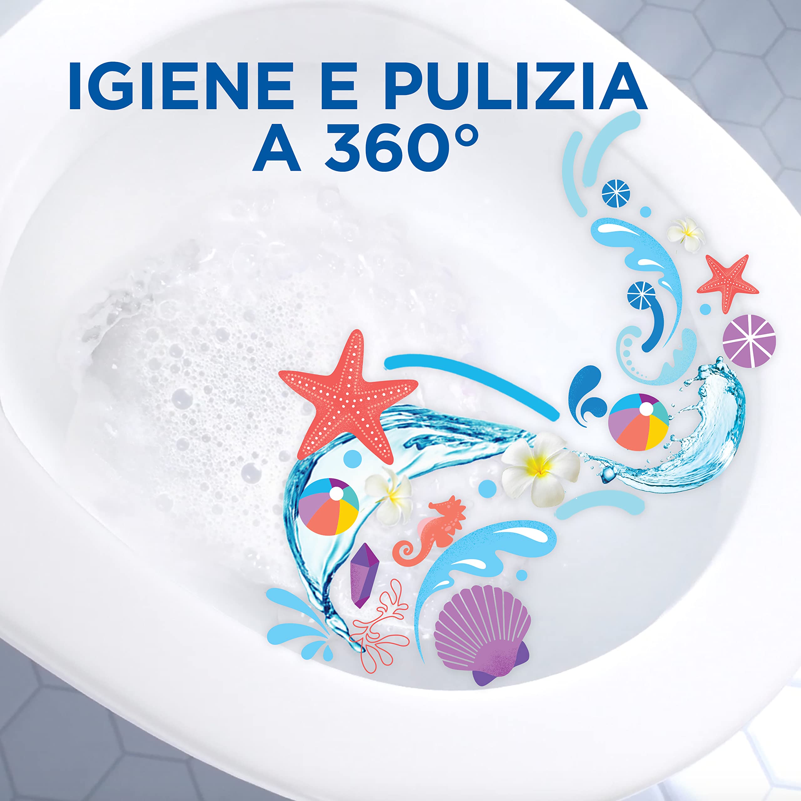 Duck WC Gel Disinfettante - Liquido per WC, Uccide fino al 99,9% dei batteri, Fragranza Marine, Formato Scorta da 12 pezzi