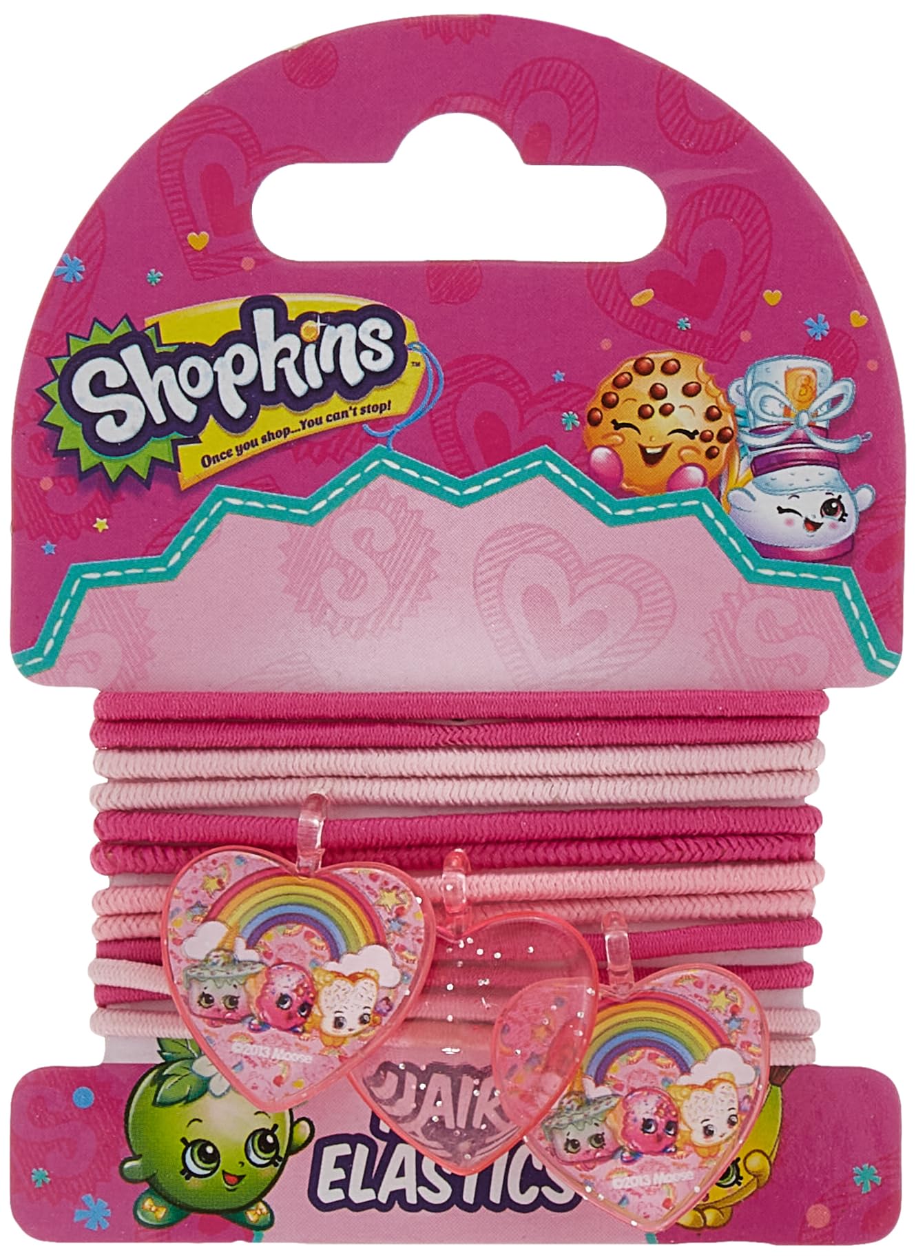 Shopkins Pony Bands, Pink, 3 Pieces, one size