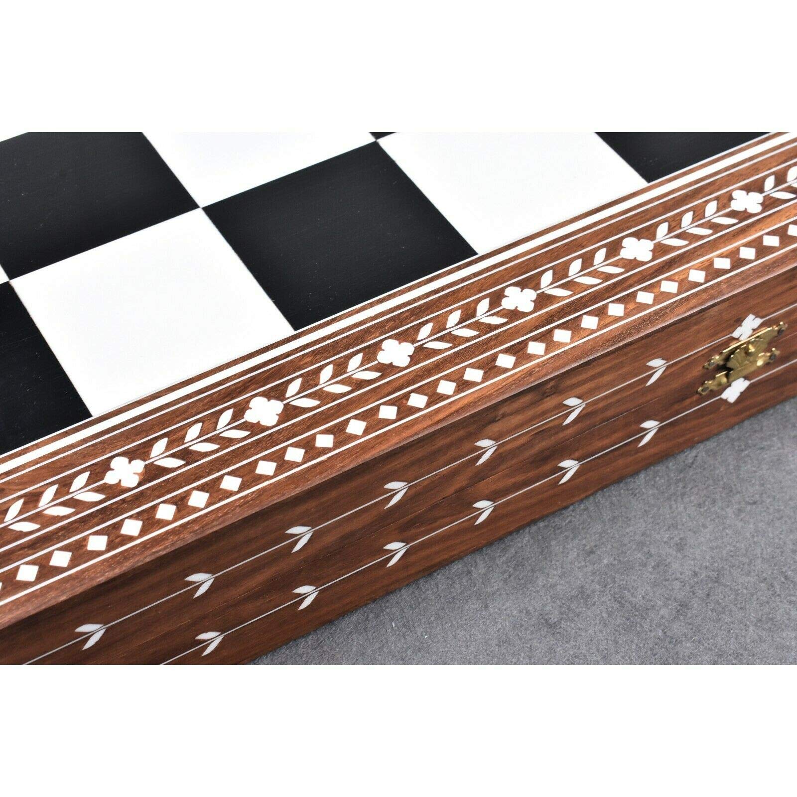 RoyalChessMall- Scacchiera pieghevole grande in legno da 24" - palissandro dorato e acrilico avorio - quadrato da 65 mm