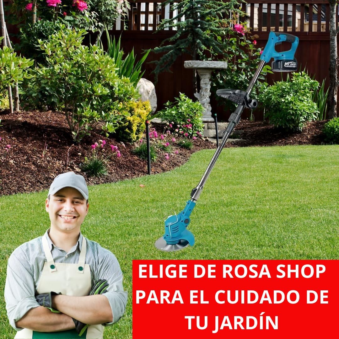 Desbrozadora a batería de 48 V, con doble batería y hoja giratoria, potente 3 en 1 para césped, arbustos y jardines