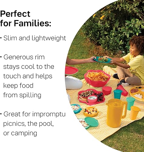 Miniatura 3 de Tupperware Platos de almuerzo recalentables para microondas, aptos para lavavajillas y microondas, sin BPA, reutilizables, ligeros, duraderos e