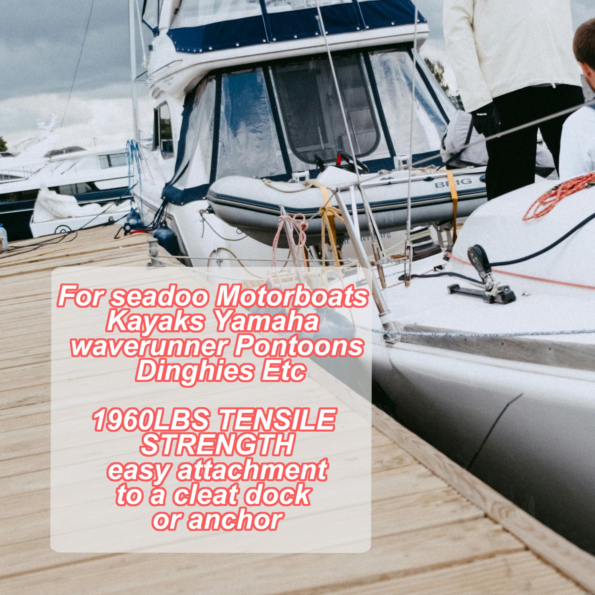 Cumowanie z liną dokującą bungee 0,6 m, 2 sztuki, niezbędne akcesoria do różnych jednostek pływających, do zabudowy, kajaków, jednostek pływających, morskich, skuterów wodnych, pontonu,