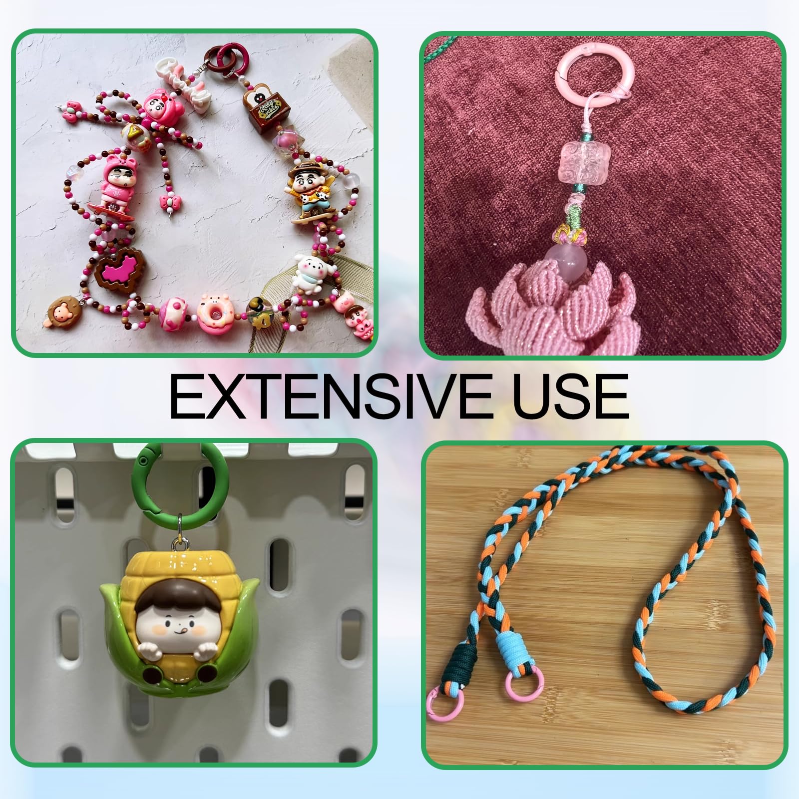 ElevateTech 40 Stück Karabinerhaken Rund - Bunte O-Ring Haken 2,5cm Für Basteln & Schlüssel