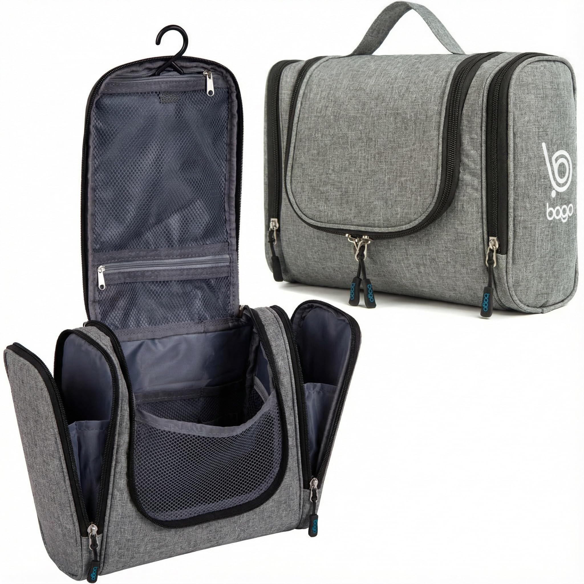 Bago Travel Toiletry Bag for Women and Men - Large Waterproof Hanging Large Toiletry Bag for Bathroom and Travel Bag for Toiletries Organizer - Makeup