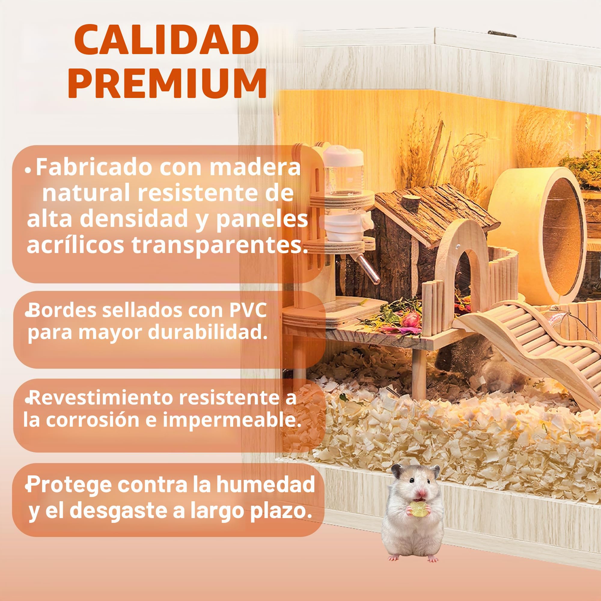 Prolee Jaula para hámster Extragrande para Ratones y Ratas con Parte Superior Que se Puede Abrir con láminas acrílicas sólidas (24 Pulgadas)