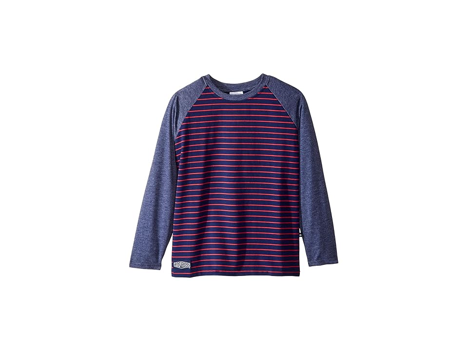 

Toobydoo Long Sleeve Baseball Tee (Toddler/Little Kids/Big Kids) (Navy Stripe) Boy's T Shirt