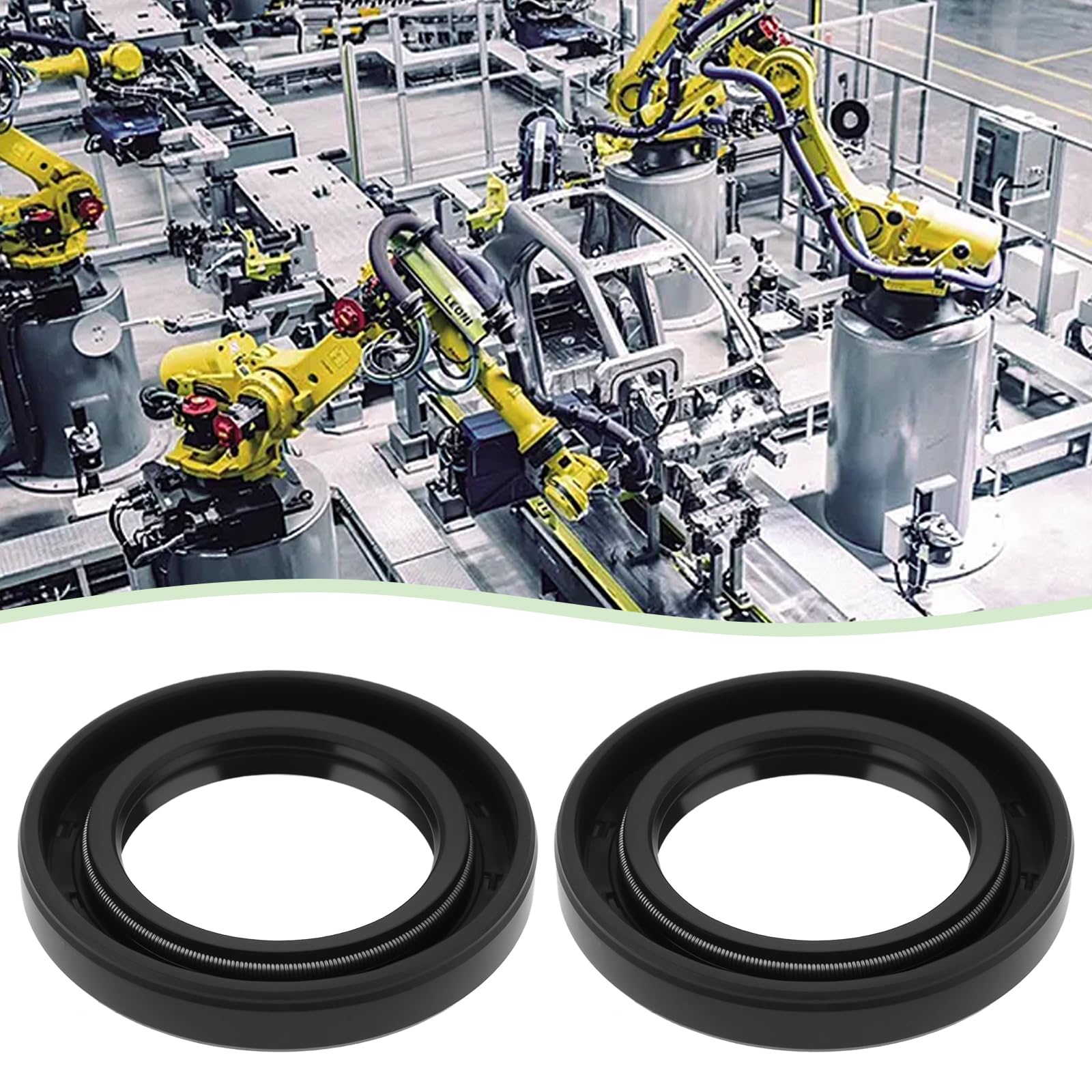 Lot de 2 Joints d'étanchéité Métriques en Caoutchouc à Double Lèvre pour Roulements Scellés Machines équipement Hydraulique Automobile 30 X 47 X 7 Mm Noir