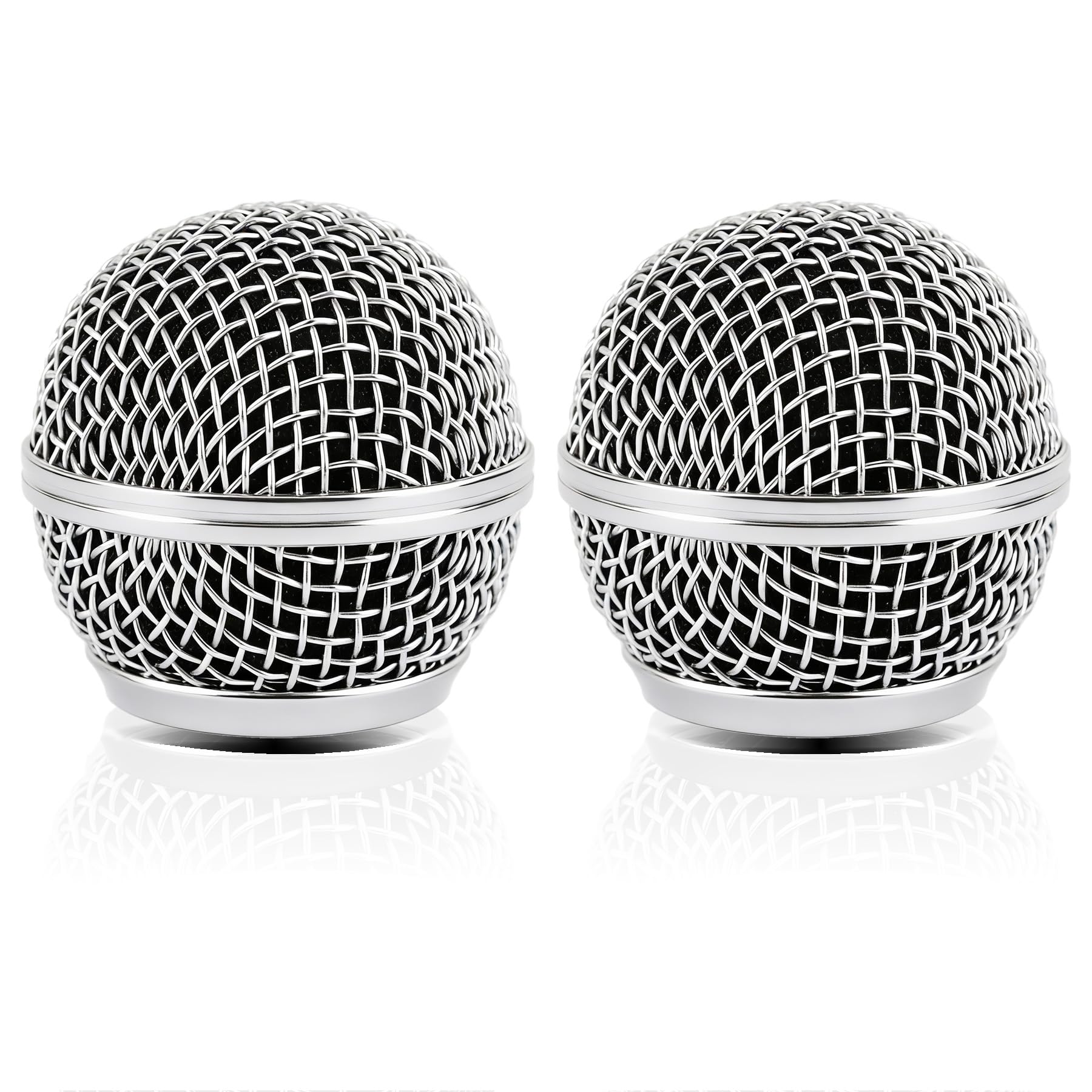 AUEAR, 2 Pack Microphone Grill Grille Ball Head Replace for SM58 BETA58 SM58LC SA-M30 SV100 RK143G Pgx2 Slx2