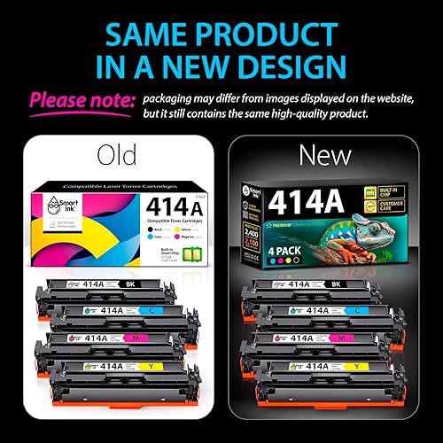 Miniatura 9 de Smart Ink Cartuchos de tóner compatibles 414A, paquete de 4 (con chip) de repuesto para HP 414A HP 414X para usar con Color Laserjet Pro MFP M479fdw
