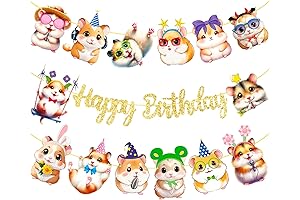 Hamster Birthday Banner Set for Guinea Pigs and Other Small Pets