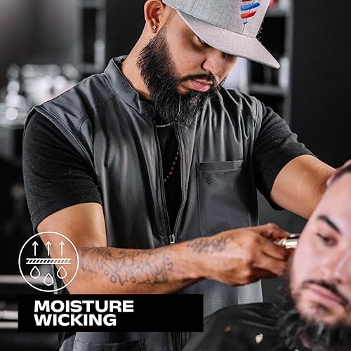 Miniatura 5 de Barber Strong The Barber Vest - Chaleco para hombre, repelente al cabello, paneles laterales de malla ultraligera y transpirable