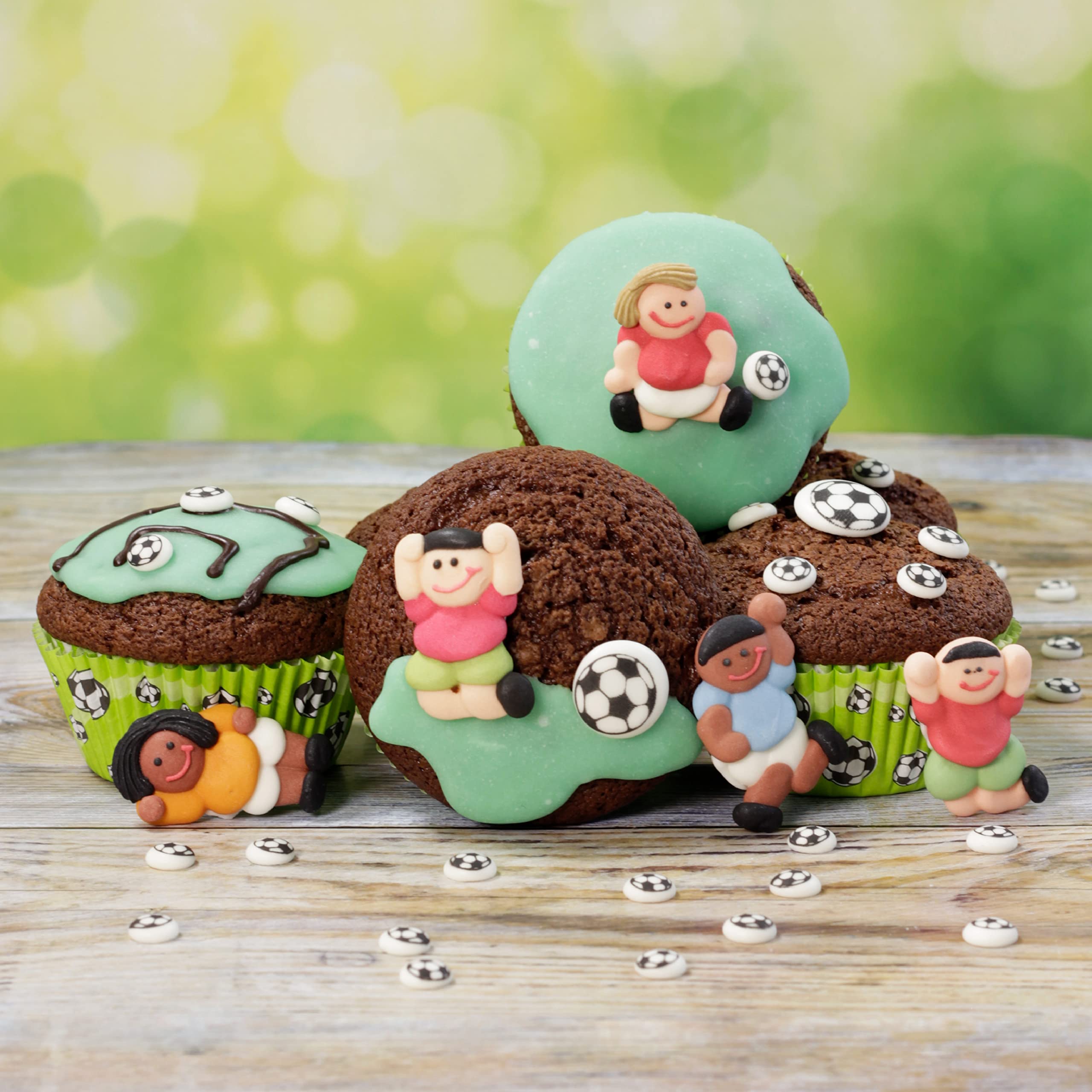 Günthart BackDecor VKE mit 15 Packungen | 48 Mini Fußbälle | Zucker | Fußball