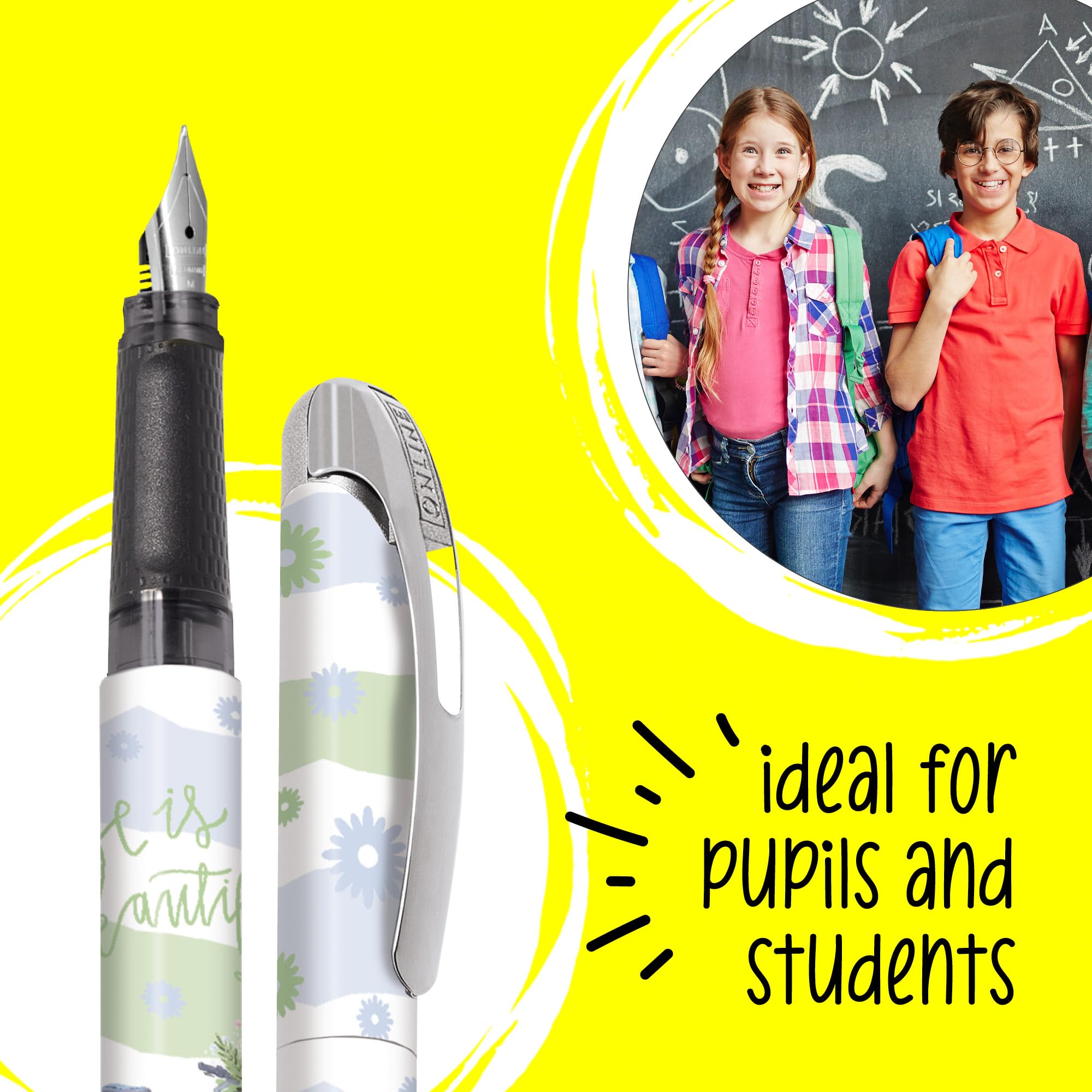 Online fountain pen College Beautiful, ink fountain pen for right-handers, ergonomic grip, iridium nib medium - Image 4