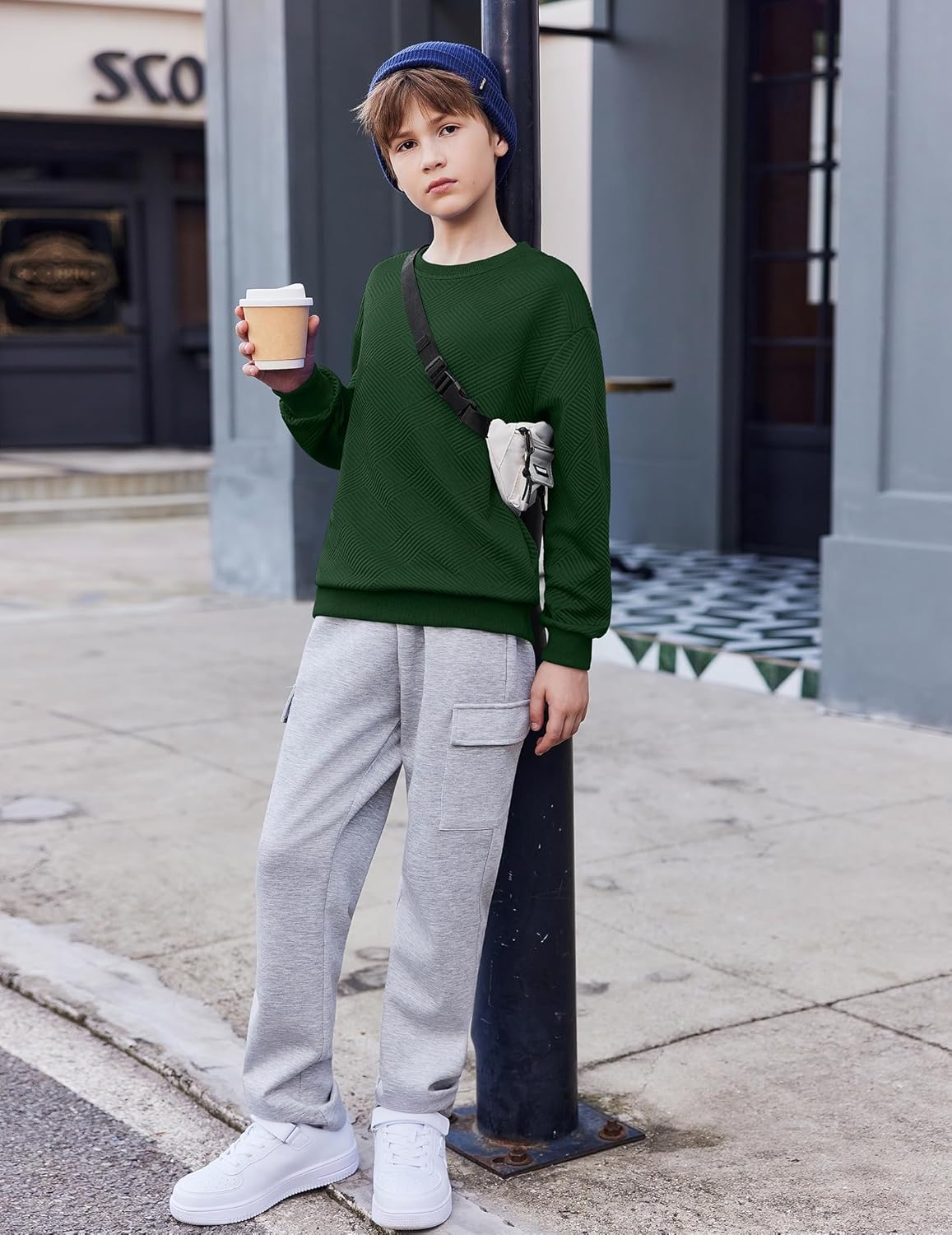 Arshiner Boys Sweatshirts Long Sleeve Crewneck Pullover Shirt Kids Fashion Fall Winter Sweater Size 6-14 Years - Image 5