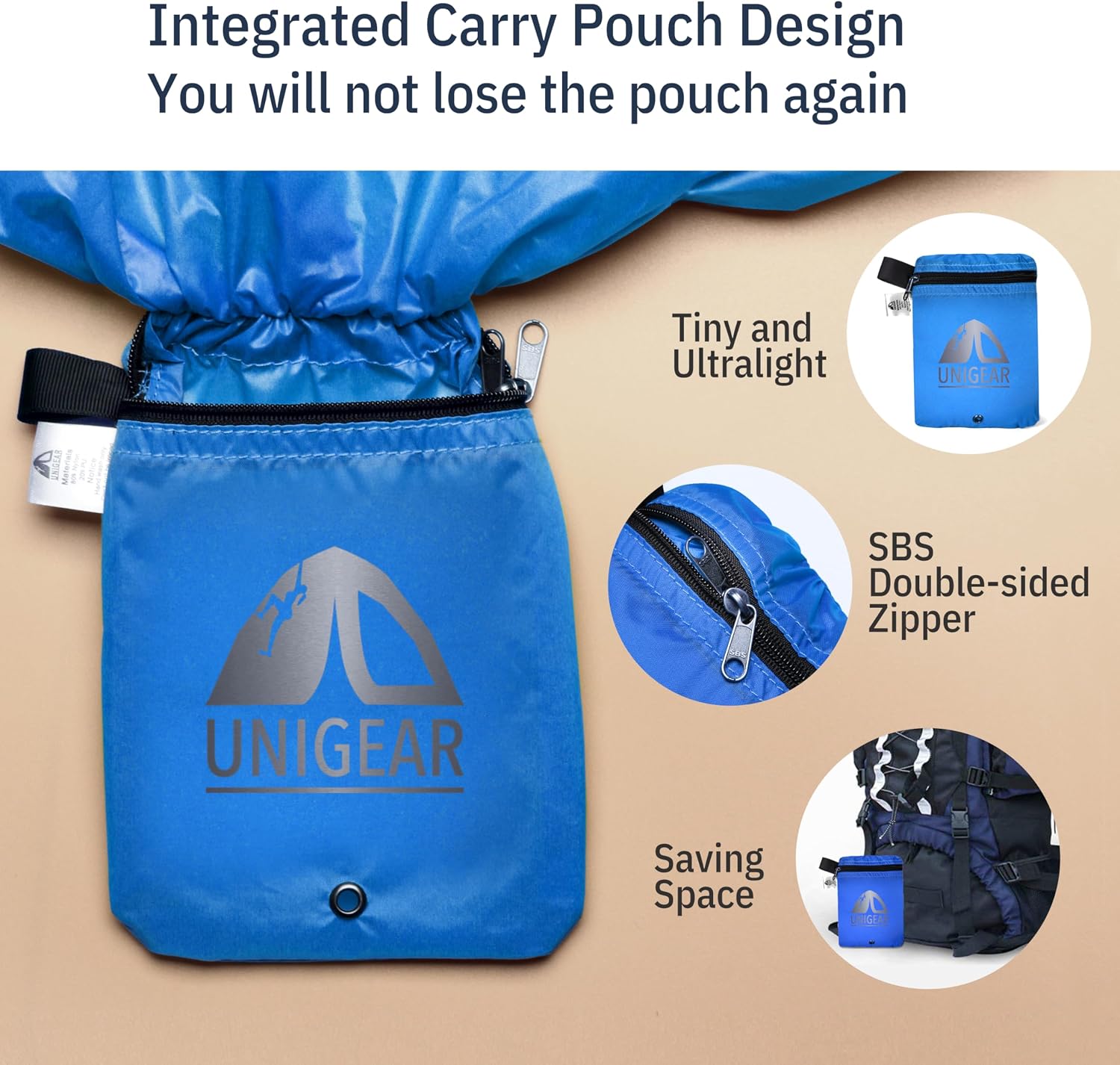 Unigear Backpack Rain Cover, 5000mm Waterproof with 2 Anti-Slip Straps image 5