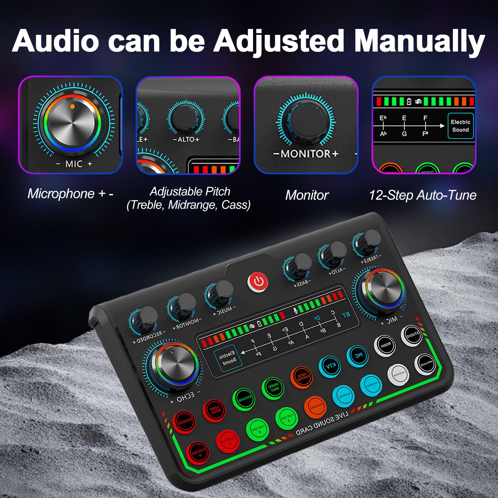 Kocusu Podcast Equipment Bundle, Home Recording Studio Package with DJ Controller, BM800 Condenser, Mic Arm - Image 4