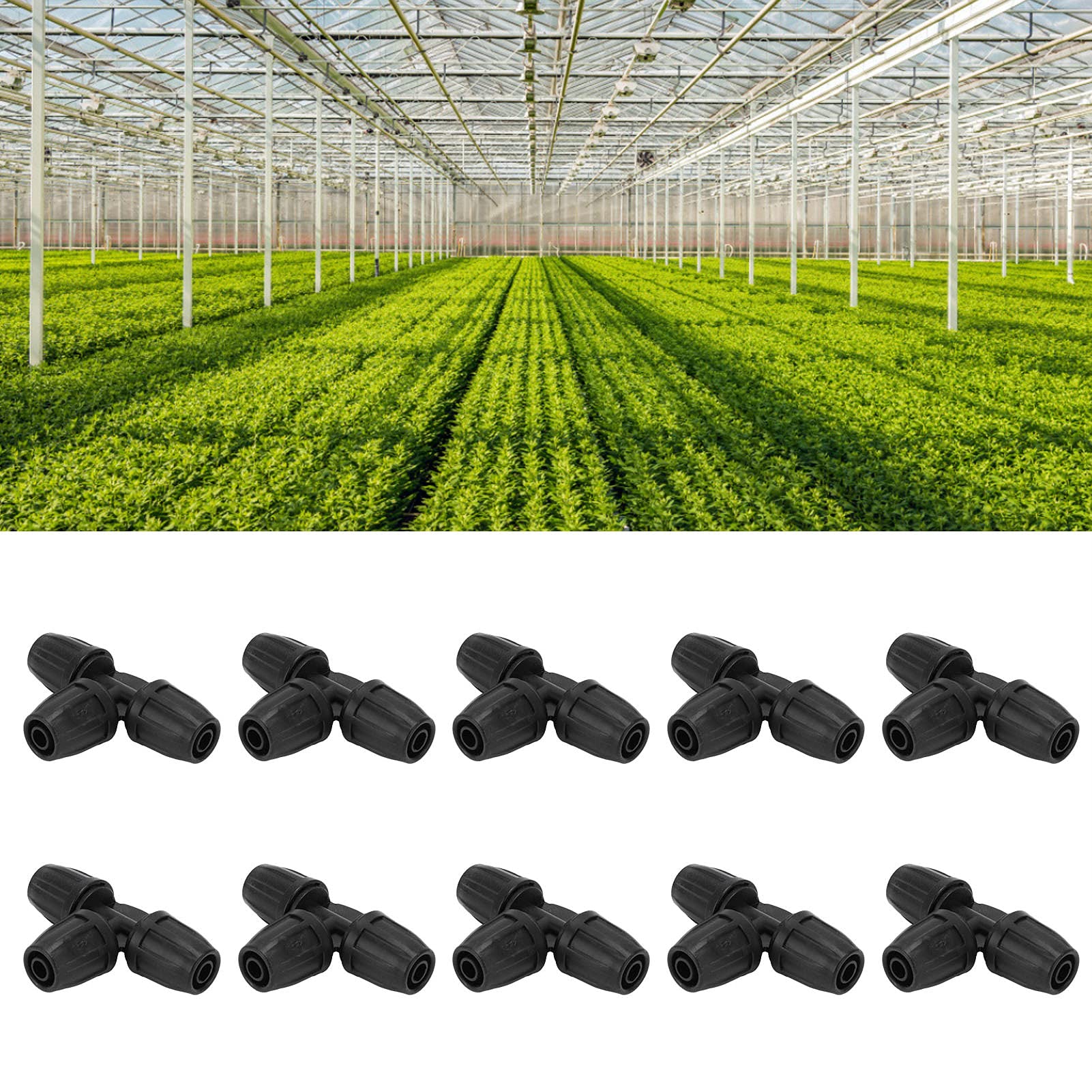 10 Connettori A T Per Tubi 8/11 Mm - Per Irrigazione A Goccia Giardino, Serre, Fattorie - Foto 5